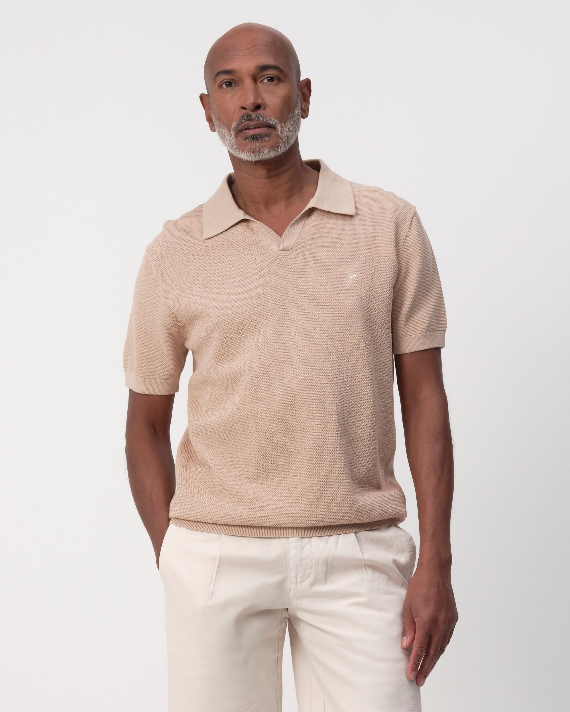Campbell Plato Polo KM Doeskin beige 096102-004-L