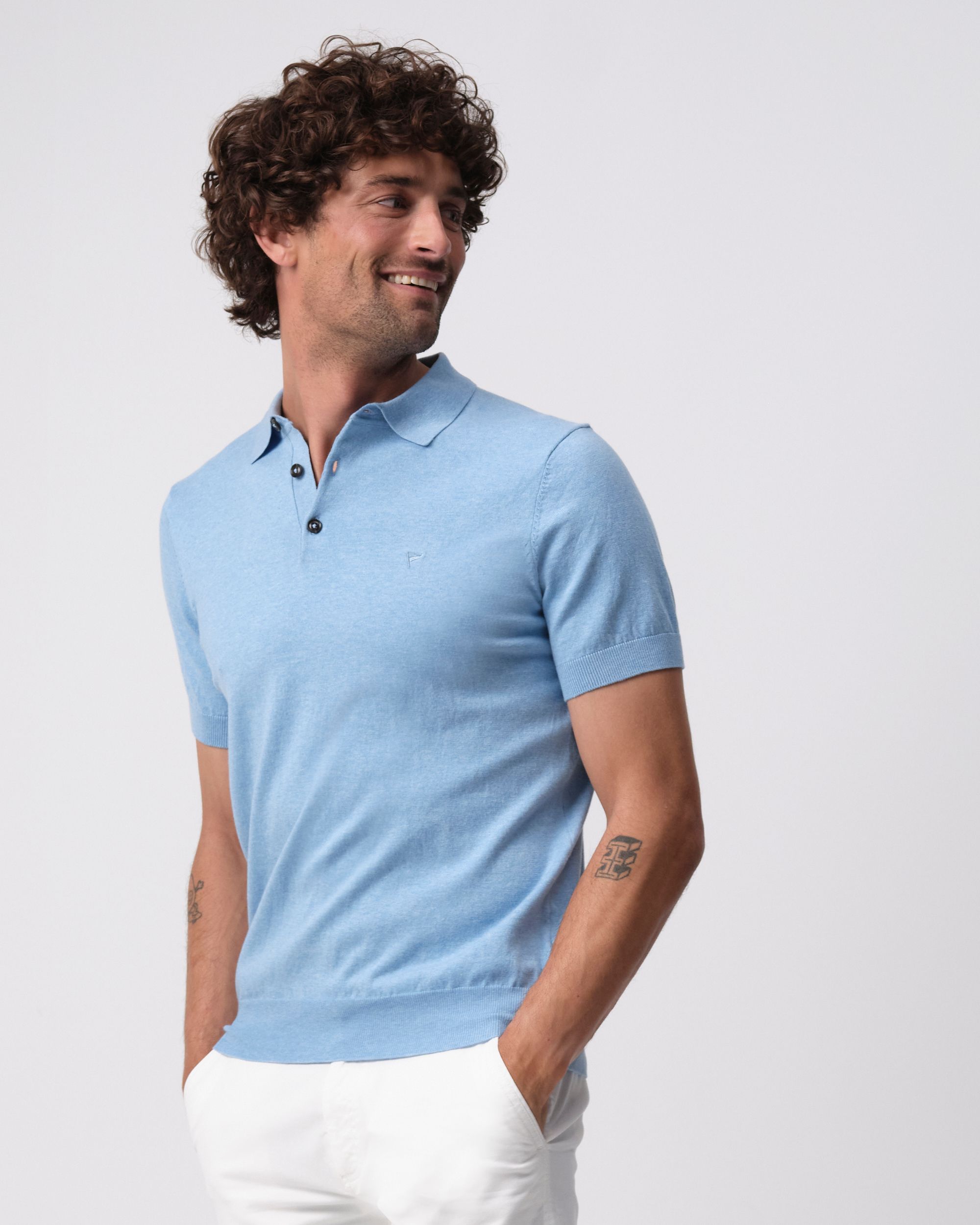 Campbell Nathan Polo KM Chambray Blue 096104-004-L