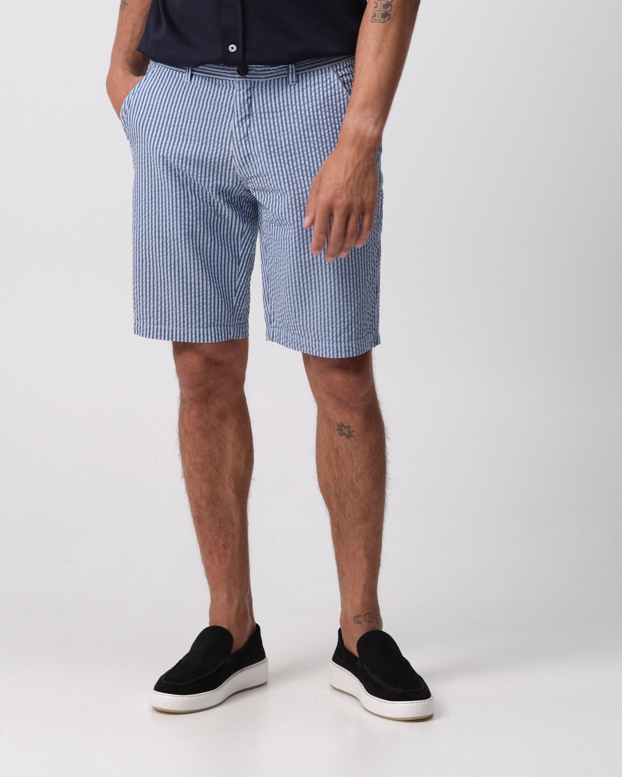 Campbell Seerford Short Chambray Blue streep 096110-001-28
