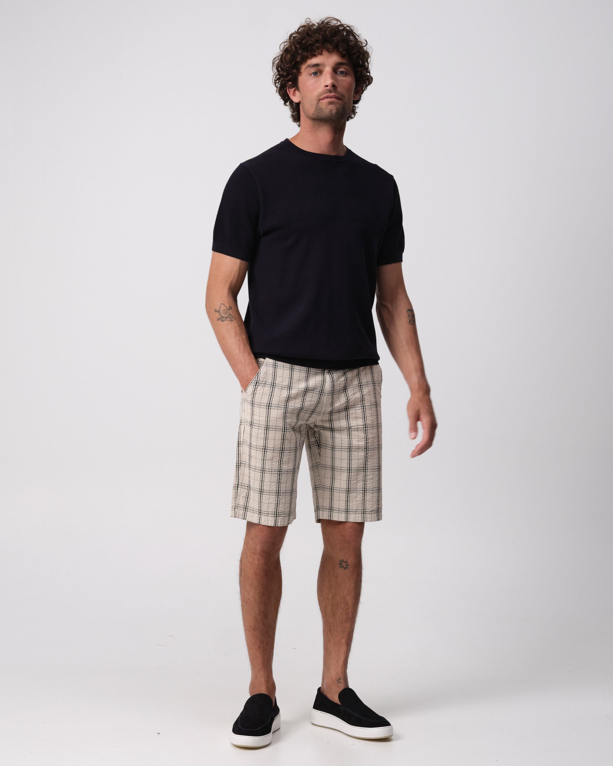 Campbell Checkford Short Doeskin beige grote ruit 096111-003-28