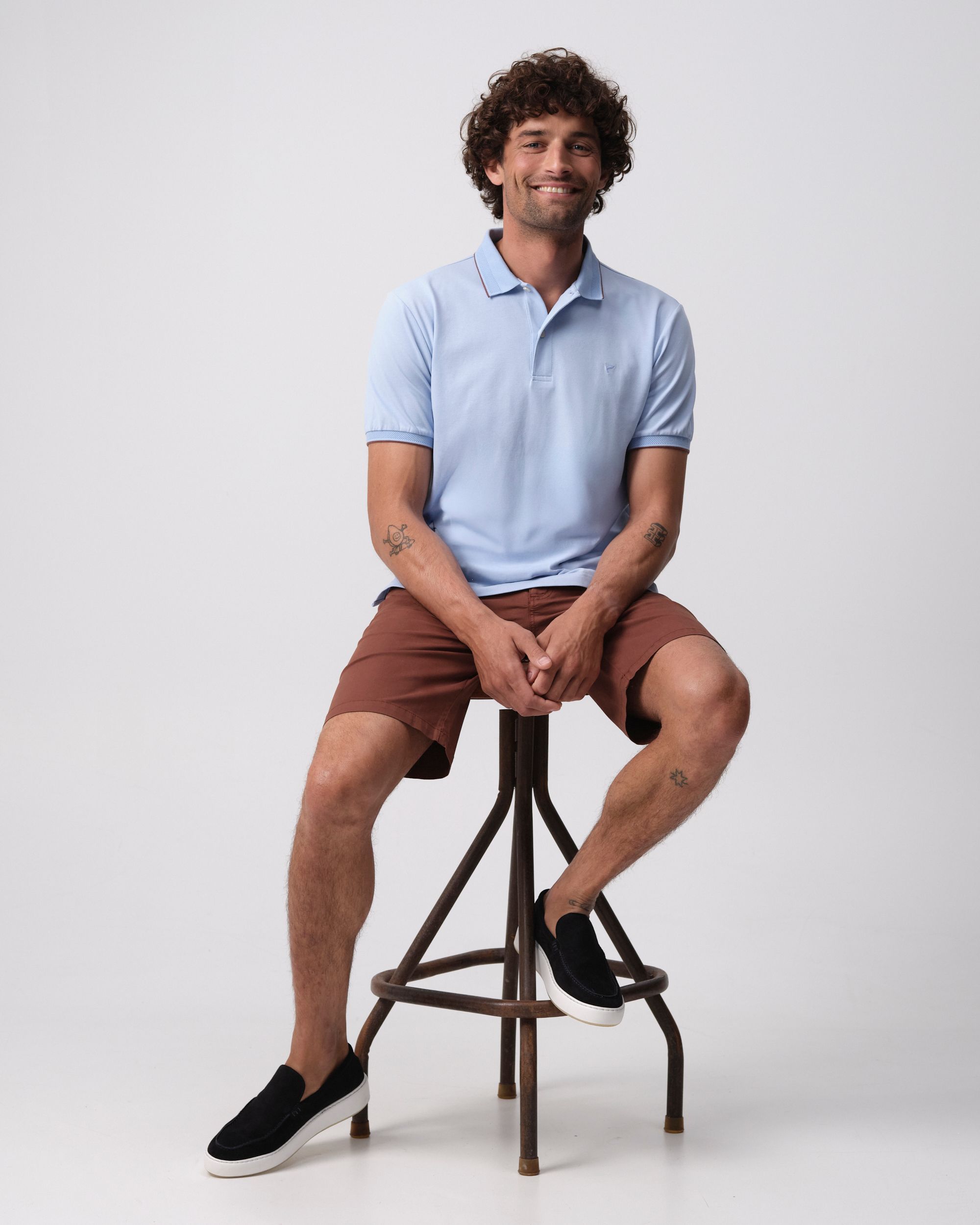 Campbell Jordan Polo KM Chambray Blue 096119-003-L