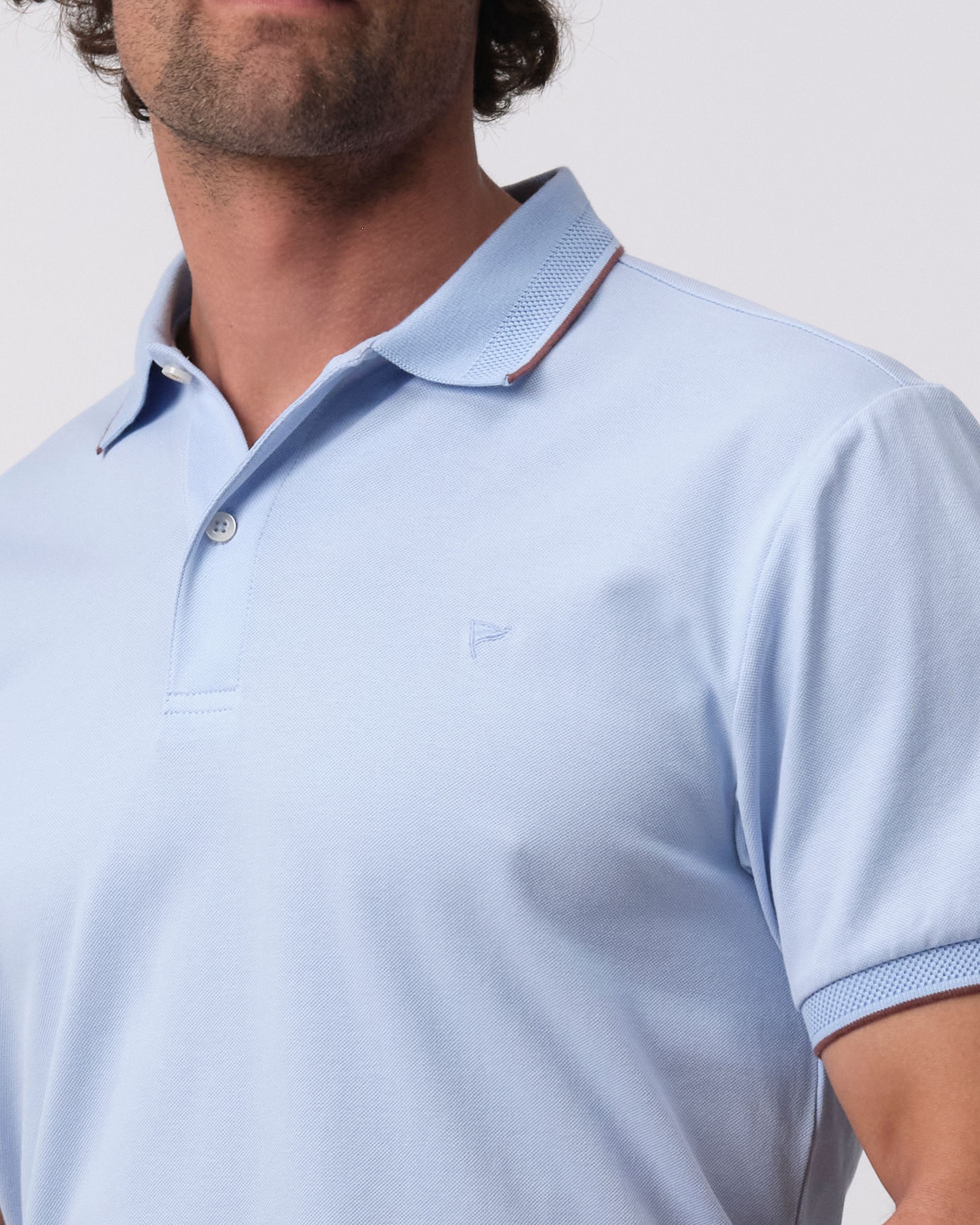 Campbell Jordan Polo KM Chambray Blue 096119-003-L