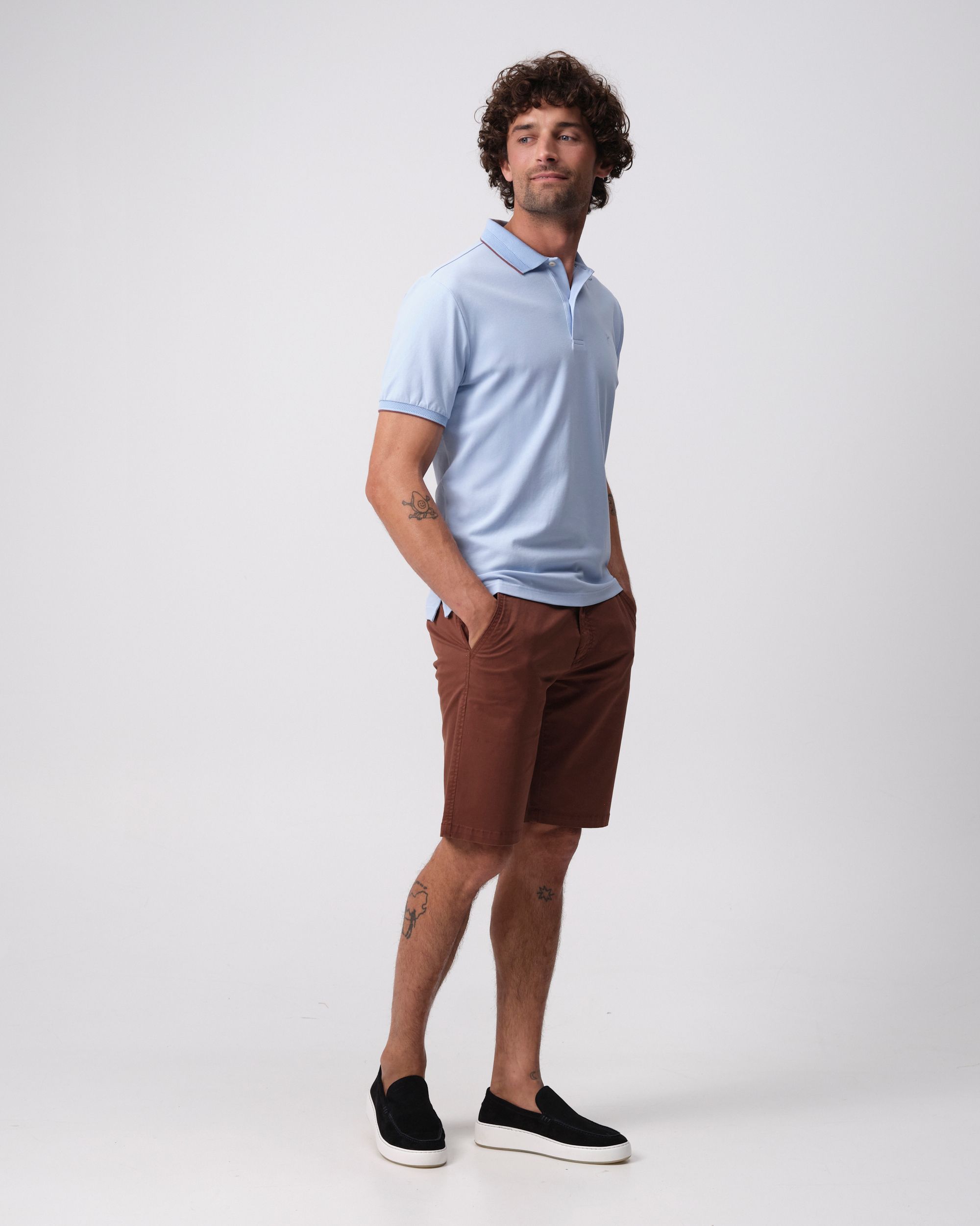 Campbell Jordan Polo KM Chambray Blue 096119-003-L