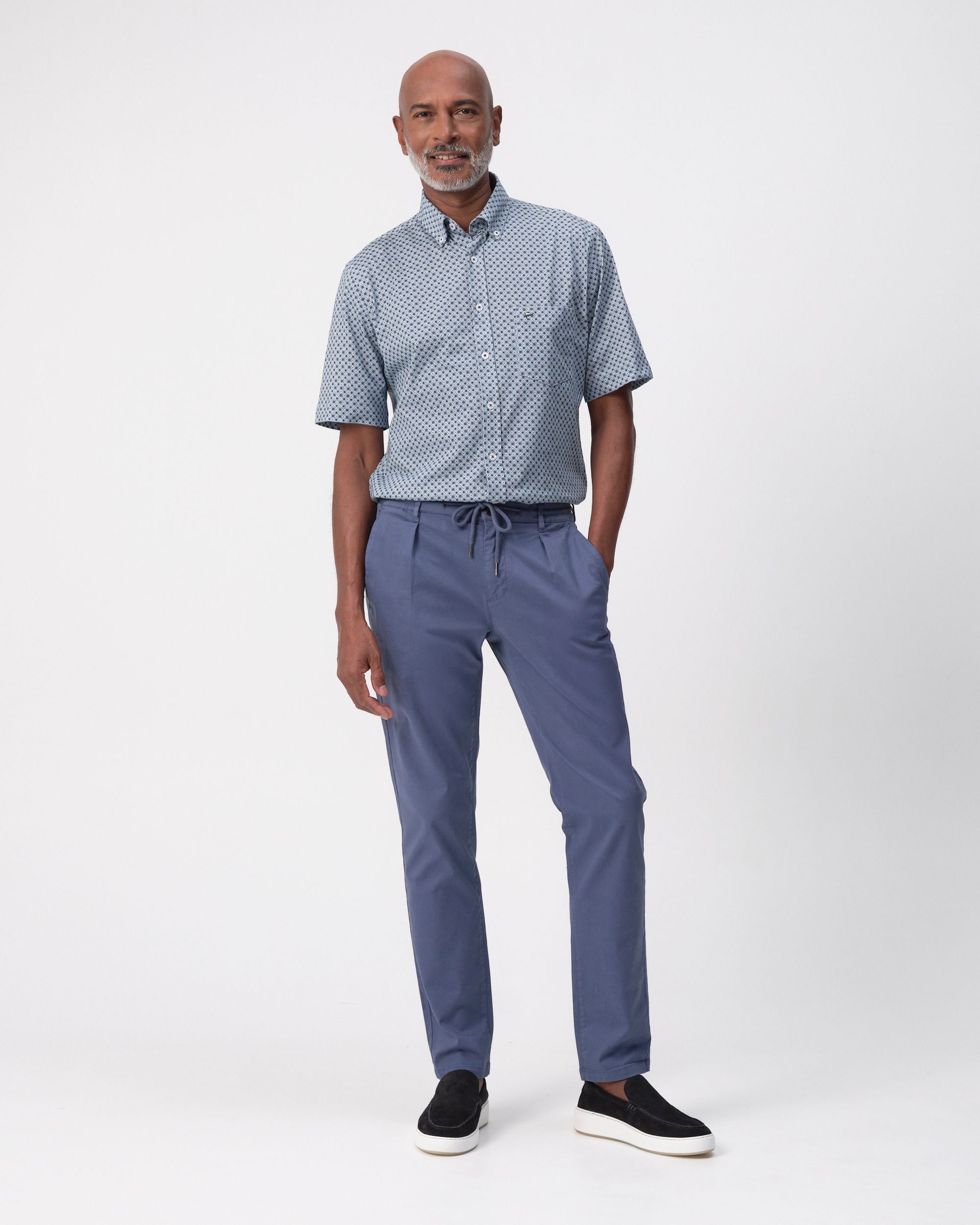 Campbell Ranger Overhemd KM Blue Fusion dessin 096153-001-L