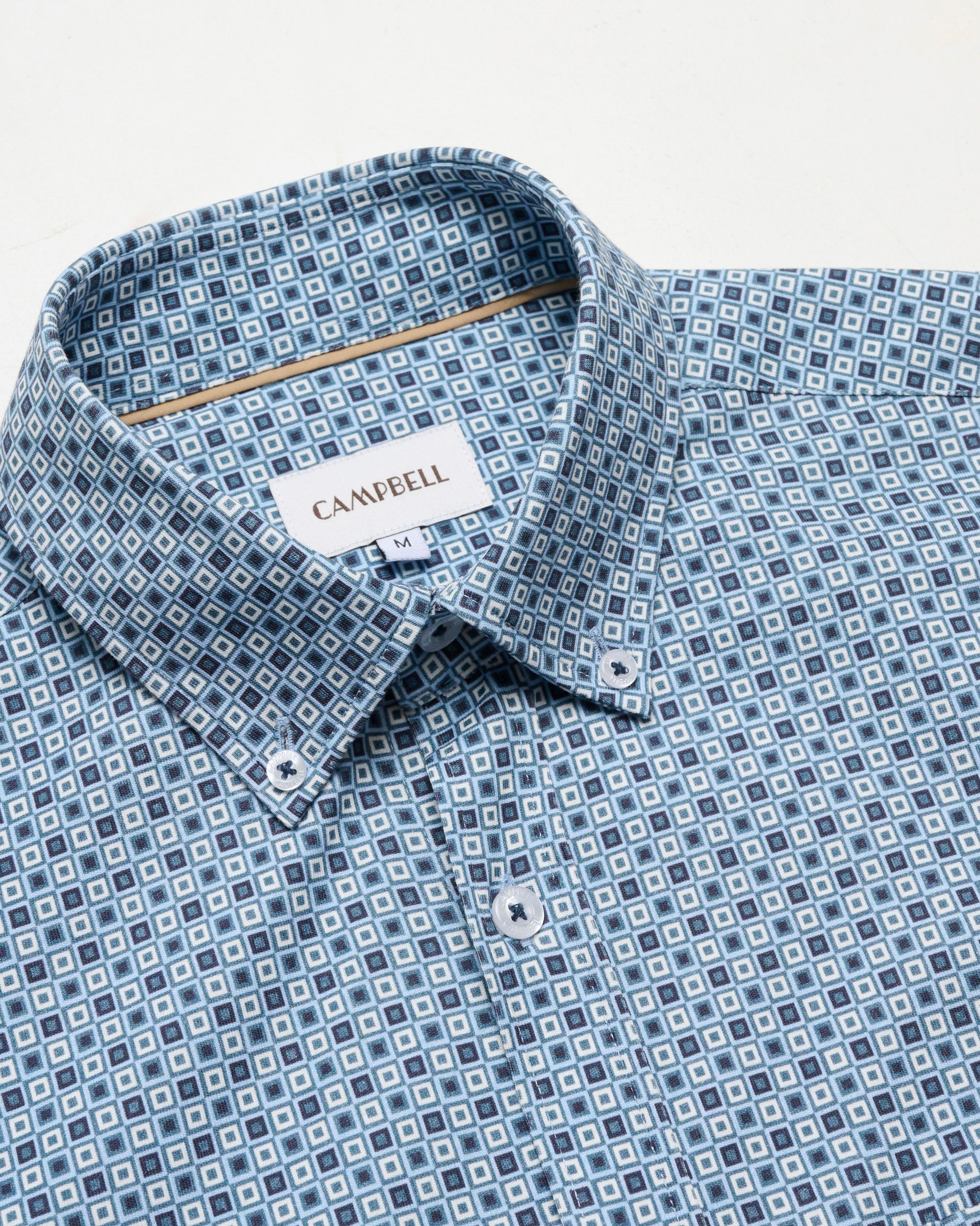 Campbell Ranger Overhemd KM Blue Fusion dessin 096153-001-L