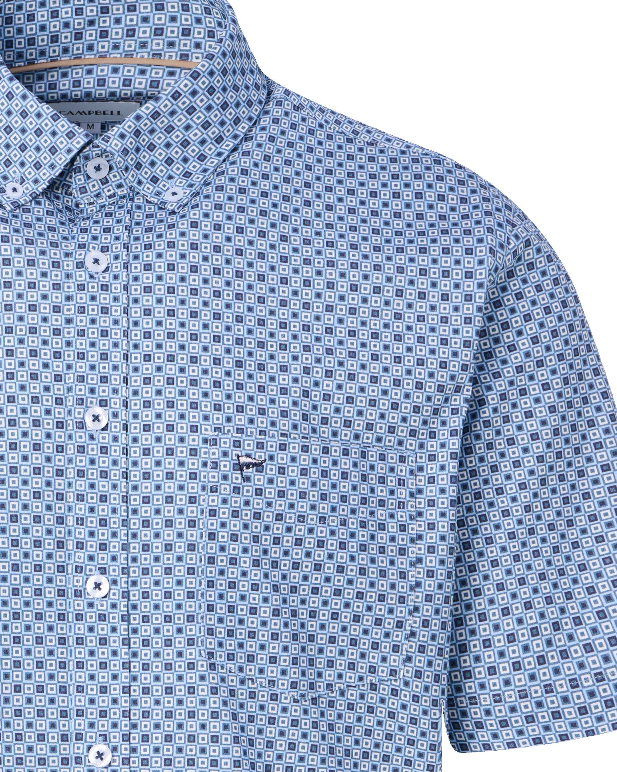 Campbell Ranger Overhemd KM Blue Fusion dessin 096153-001-L