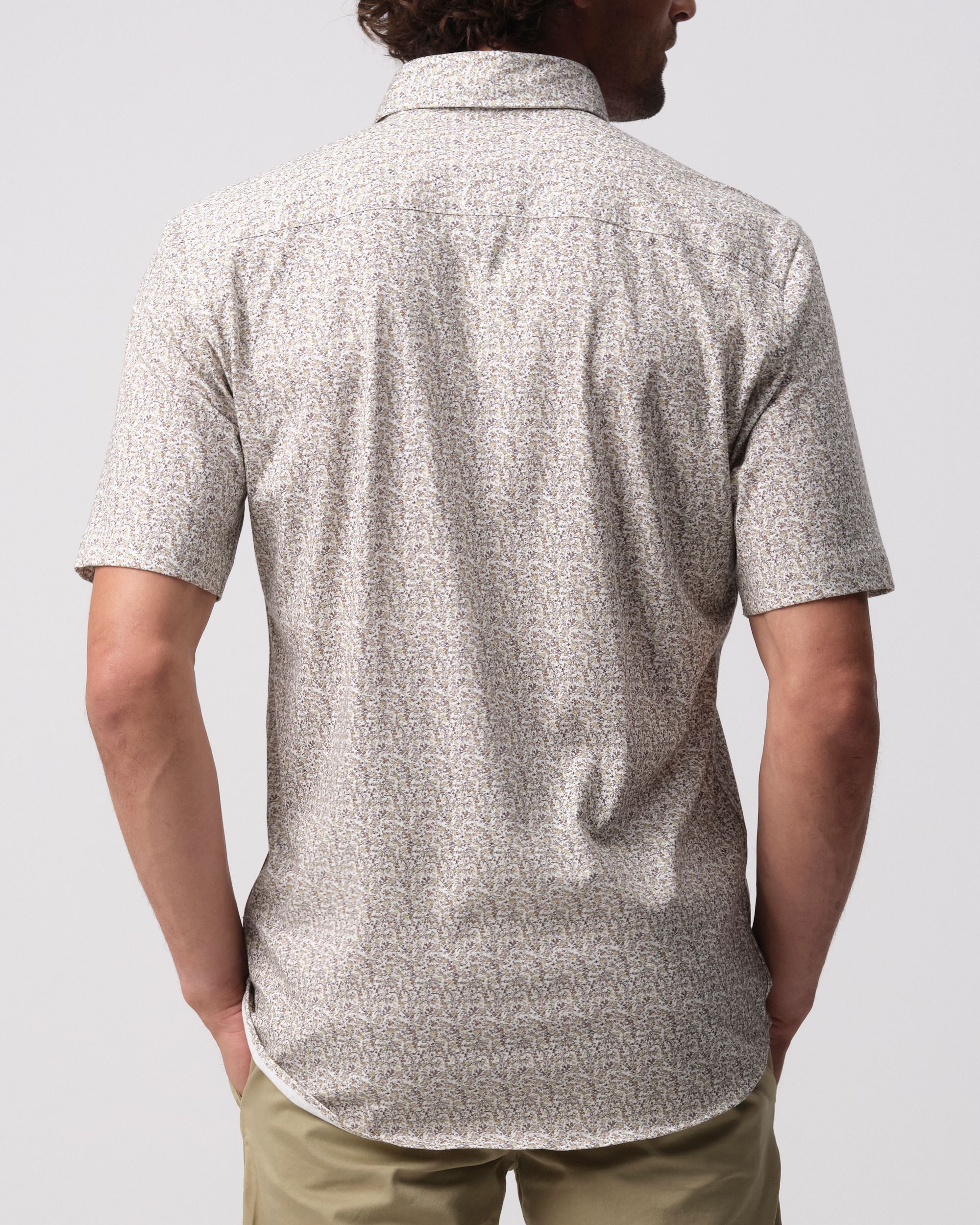 Campbell Ranger Overhemd KM Lime Cream dessin 096156-001-L