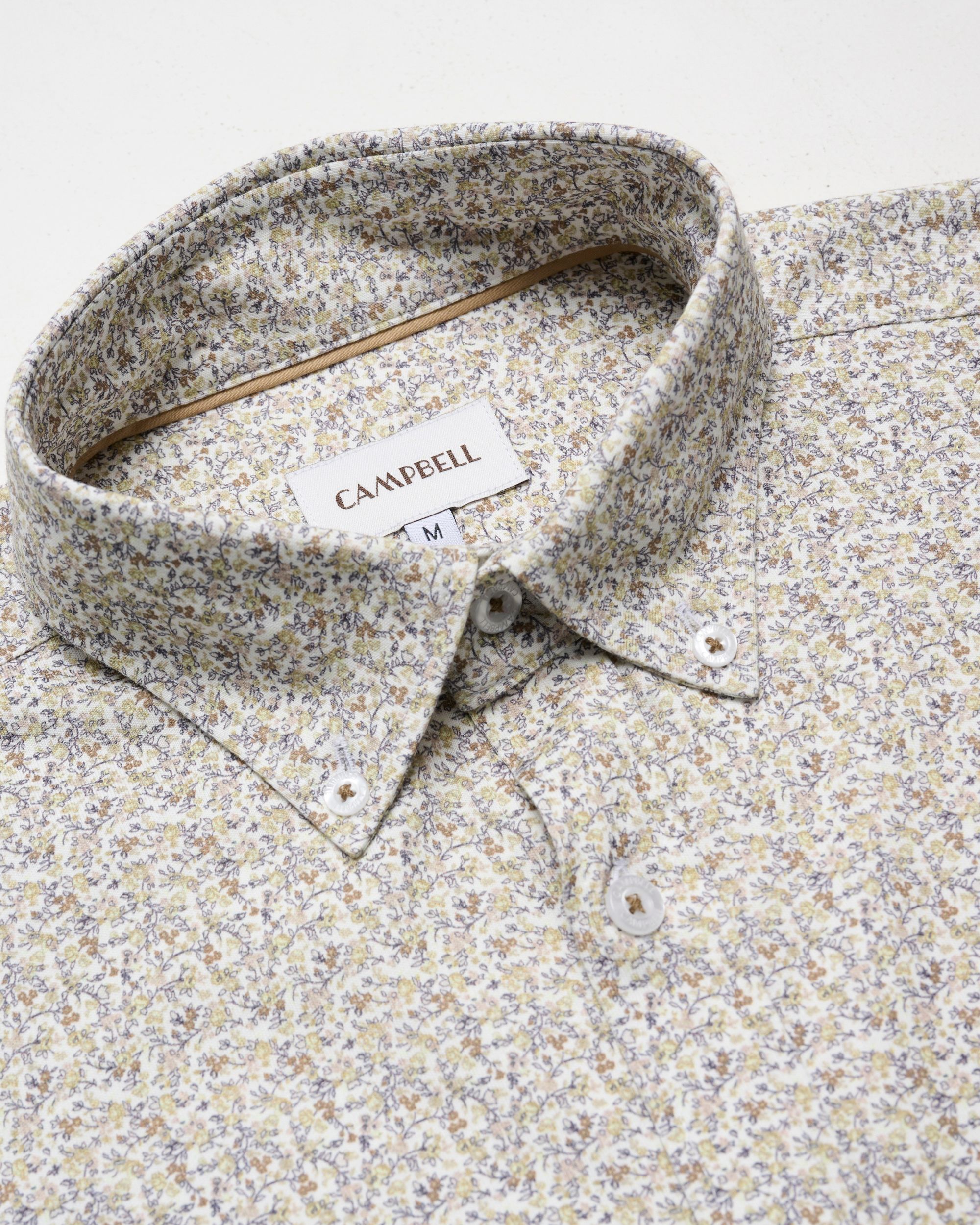 Campbell Ranger Overhemd KM Lime Cream dessin 096156-001-L