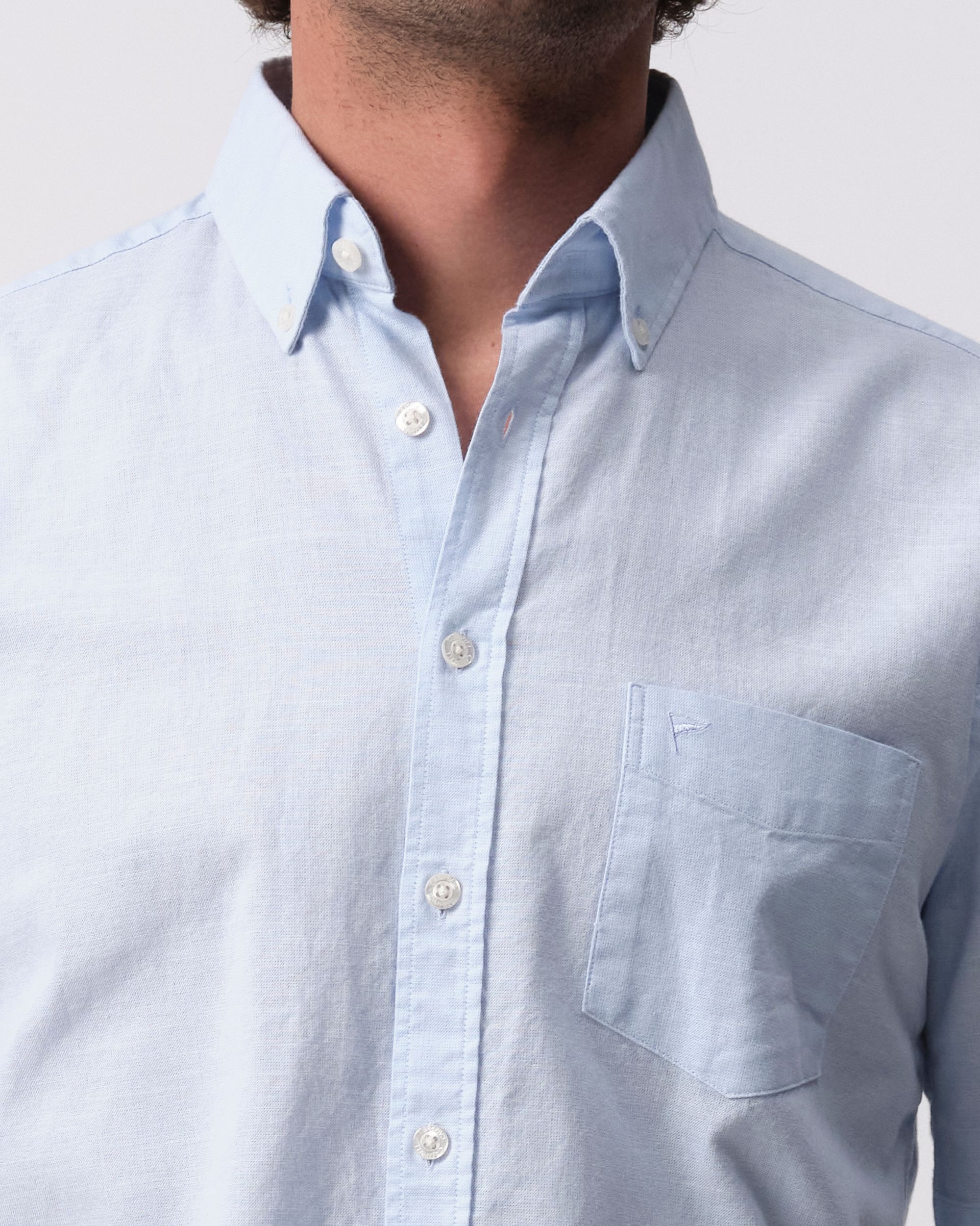 Campbell Ranger Overhemd KM Chambray Blue 096160-003-L