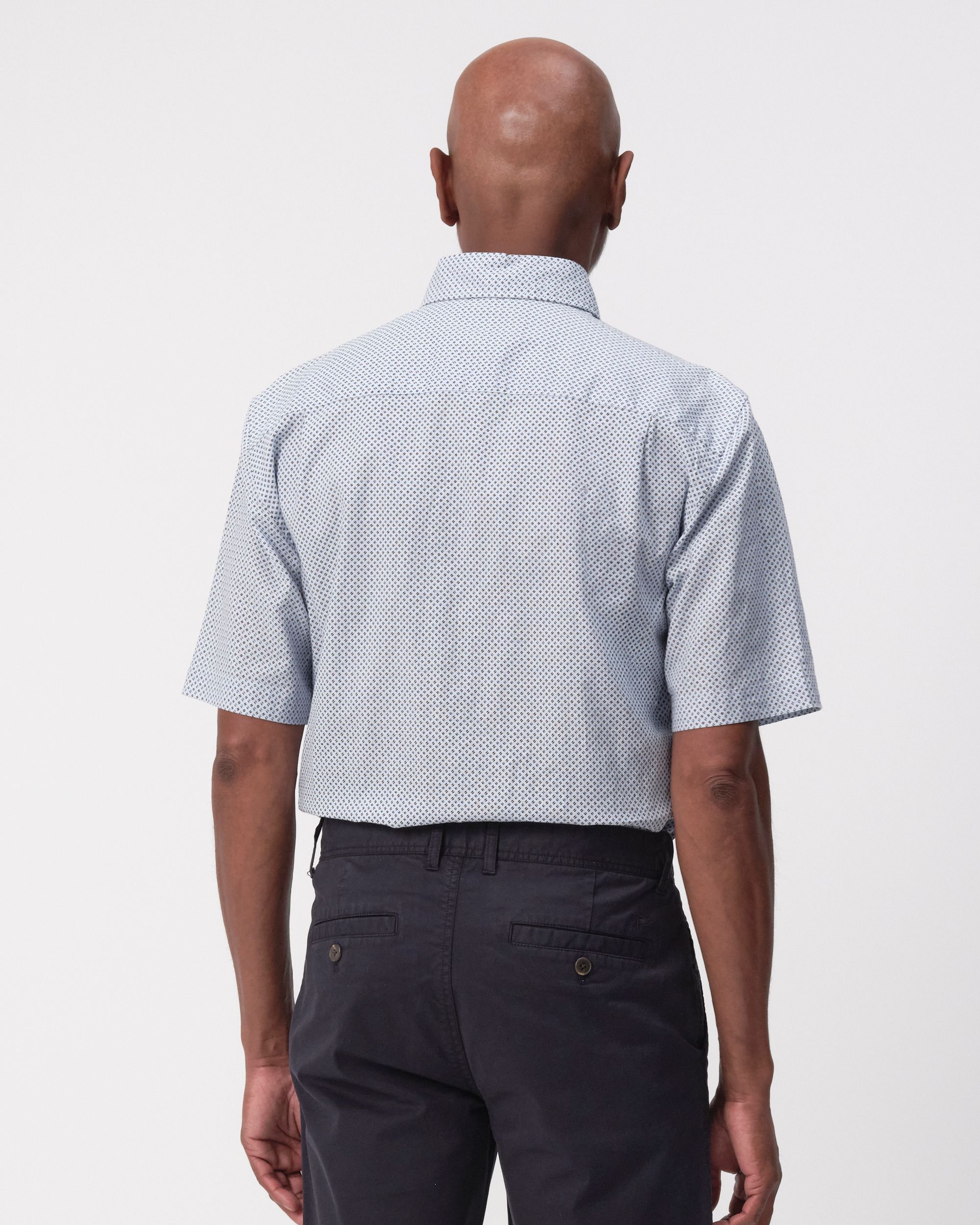 Campbell Ranger Overhemd KM Chambray Blue dessin 096161-002-L