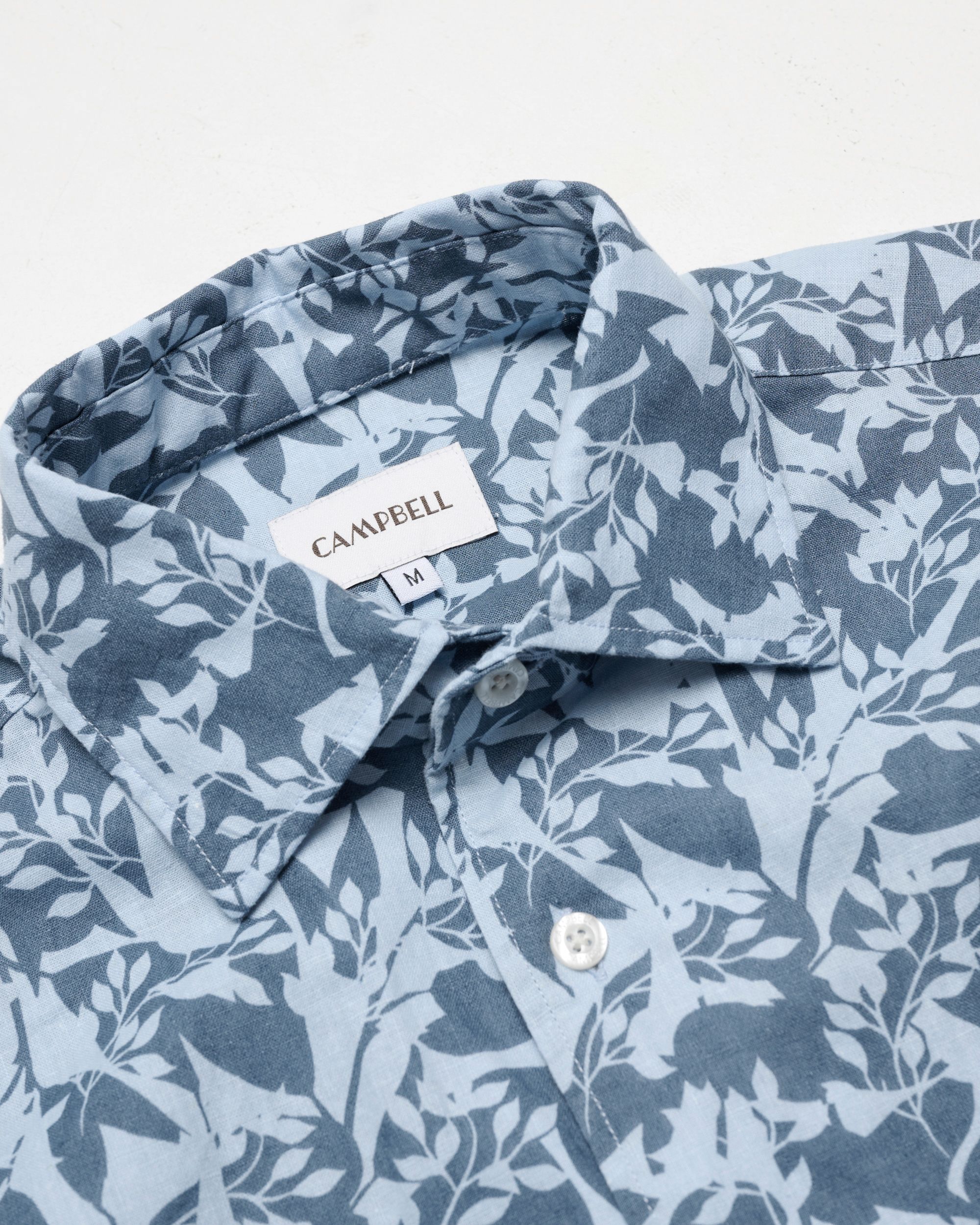 Campbell Ranger Overhemd KM Chambray Blue dessin 096162-001-L