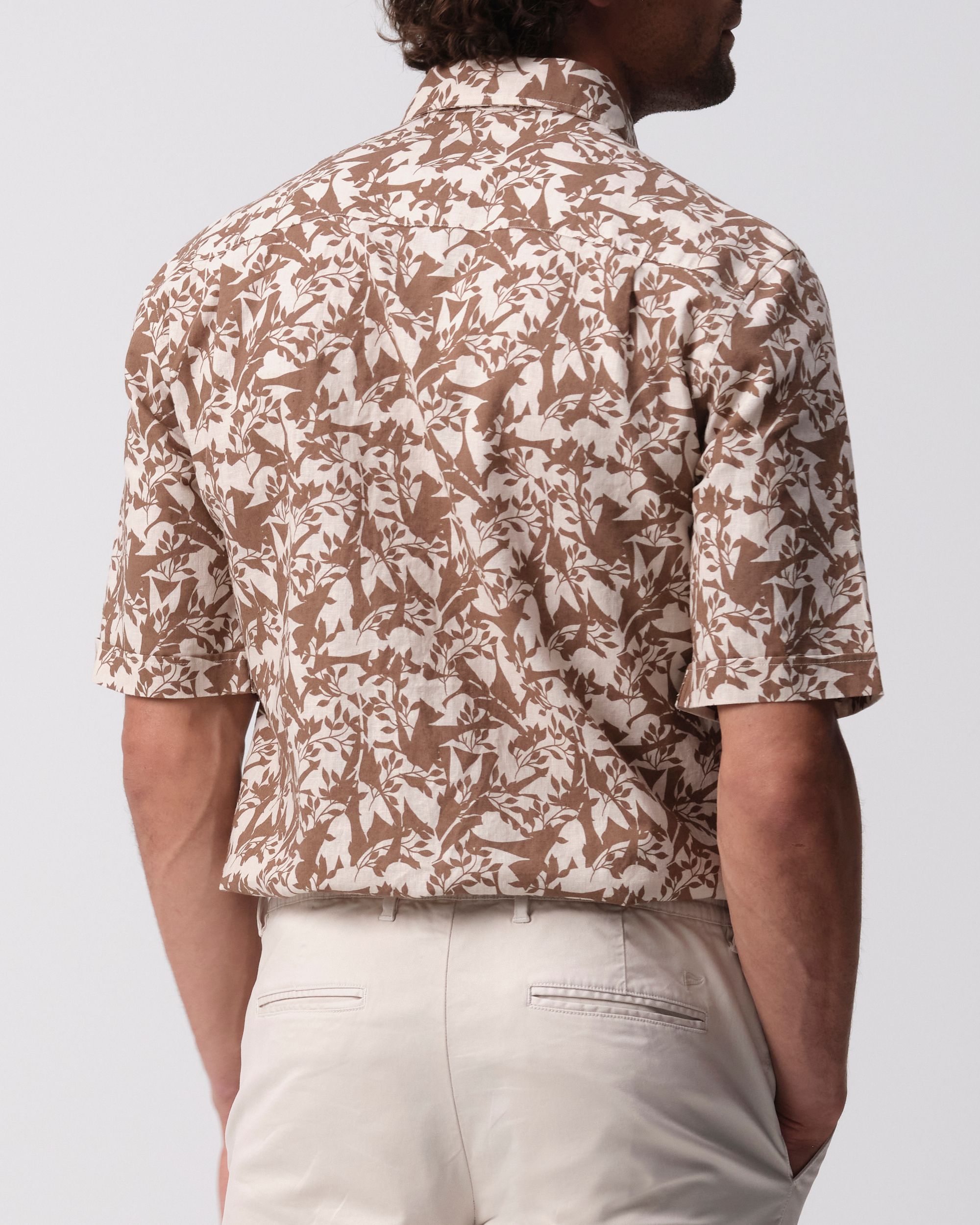 Campbell Ranger Overhemd KM Coca Mocha brown dessin 096162-002-L