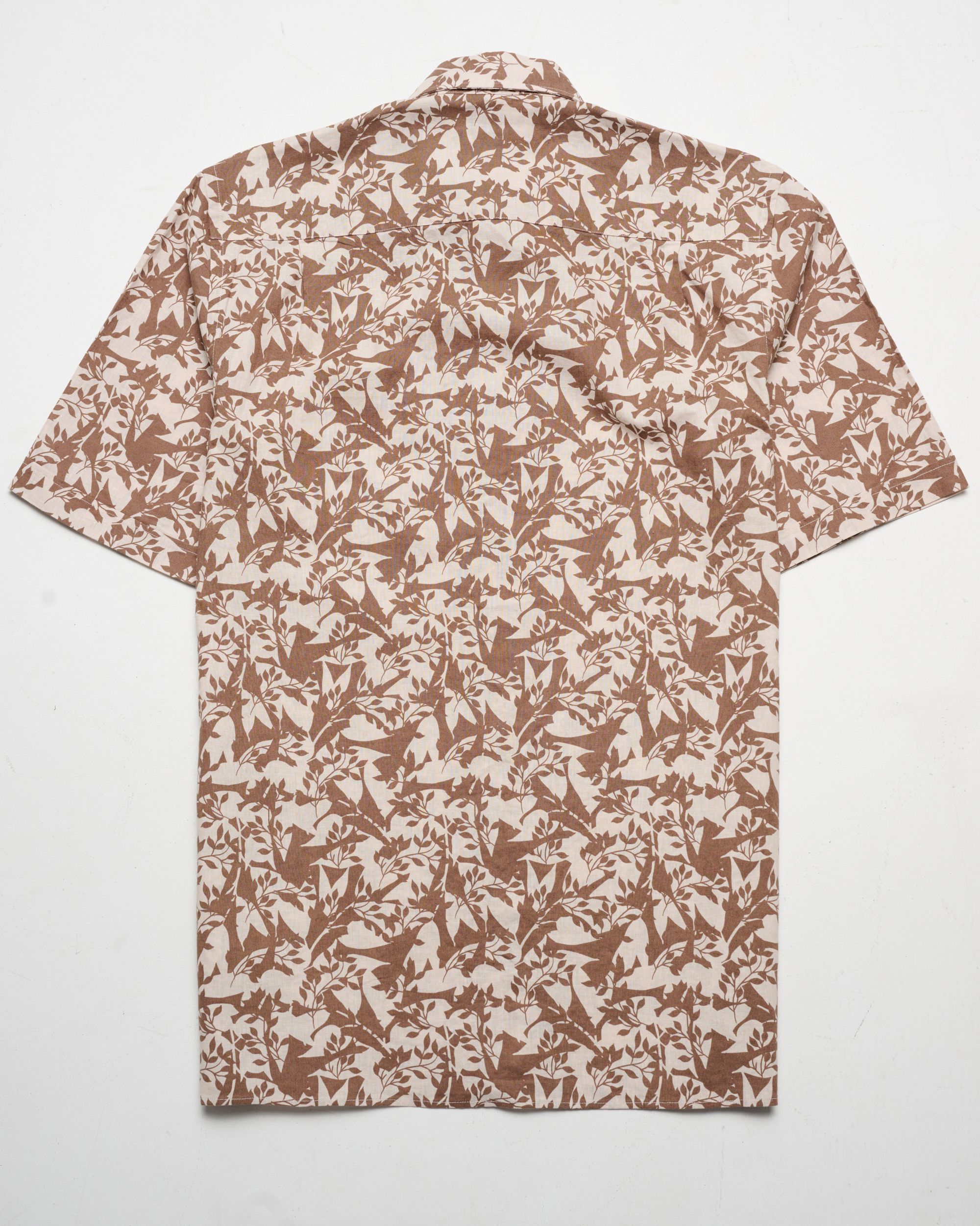 Campbell Ranger Overhemd KM Coca Mocha brown dessin 096162-002-L