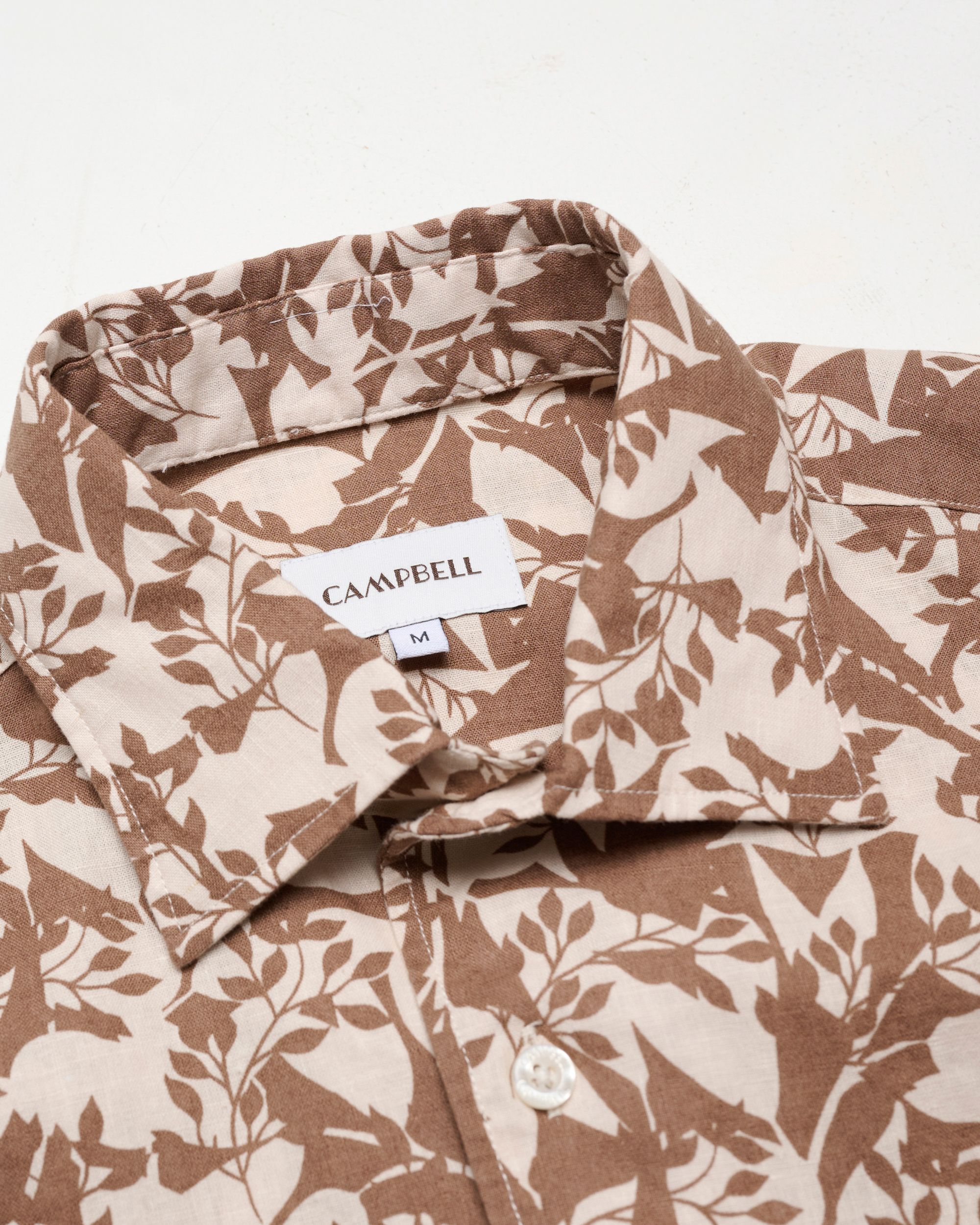 Campbell Ranger Overhemd KM Coca Mocha brown dessin 096162-002-L
