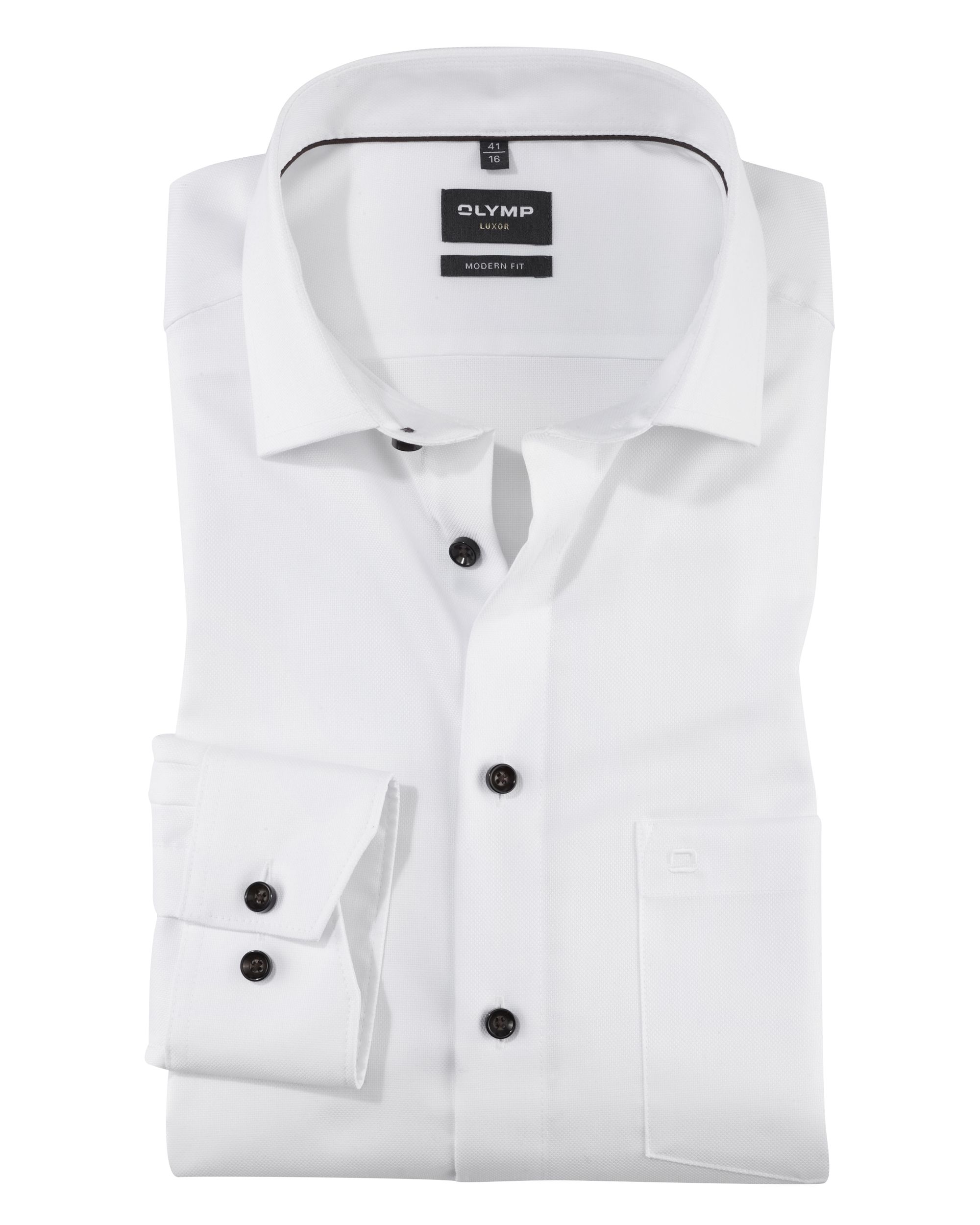 OLYMP Luxor Modern Fit  Overhemd LM Wit 096495-001-39