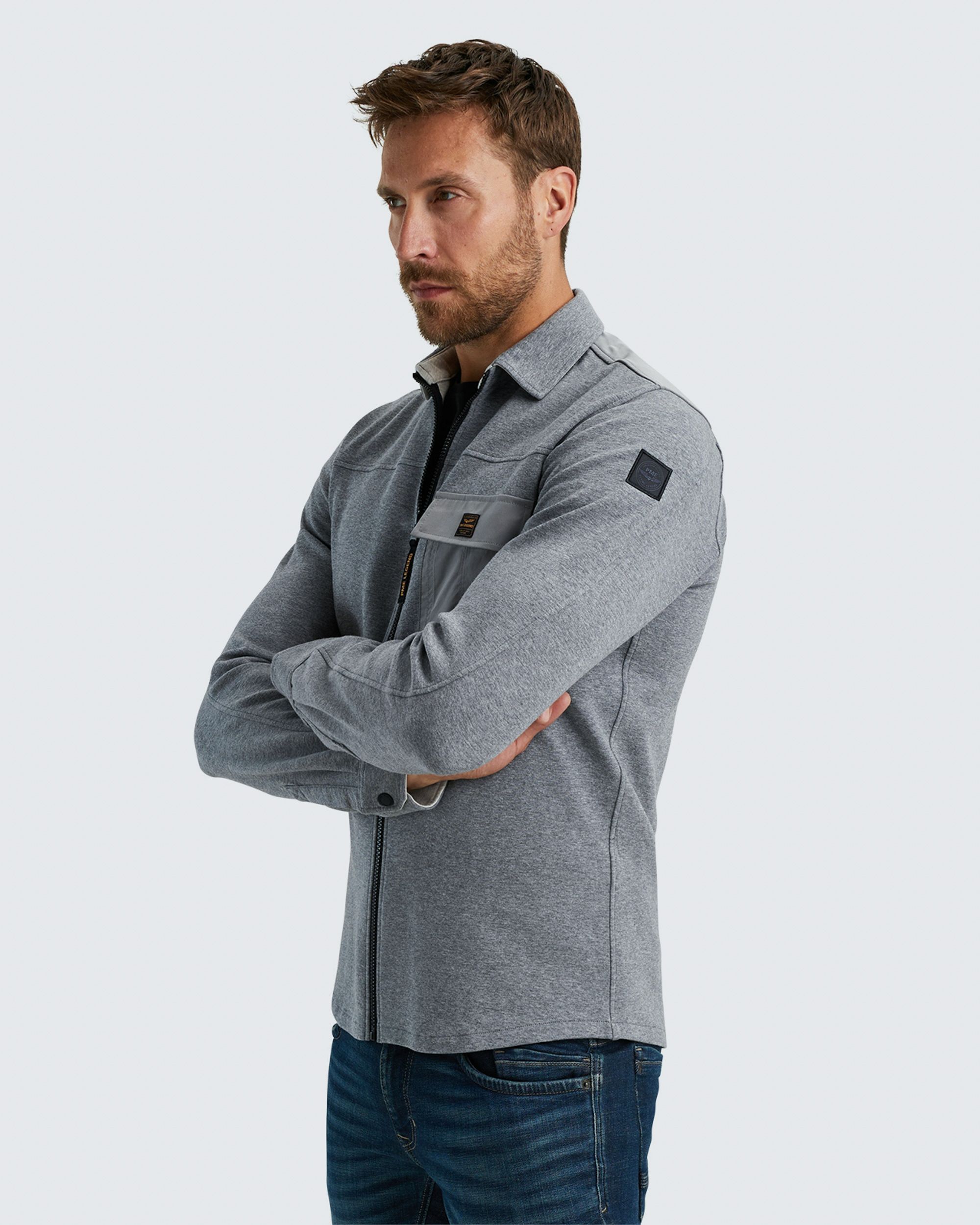 PME Legend Casual Overhemd LM Donker grijs 096678-001-L