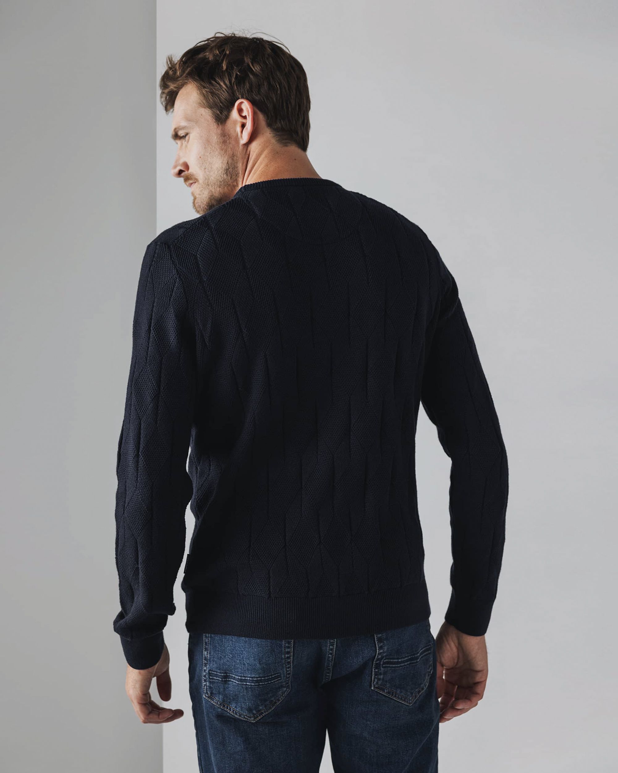 State of Art Trui ronde hals Donker blauw 097068-001-4XL