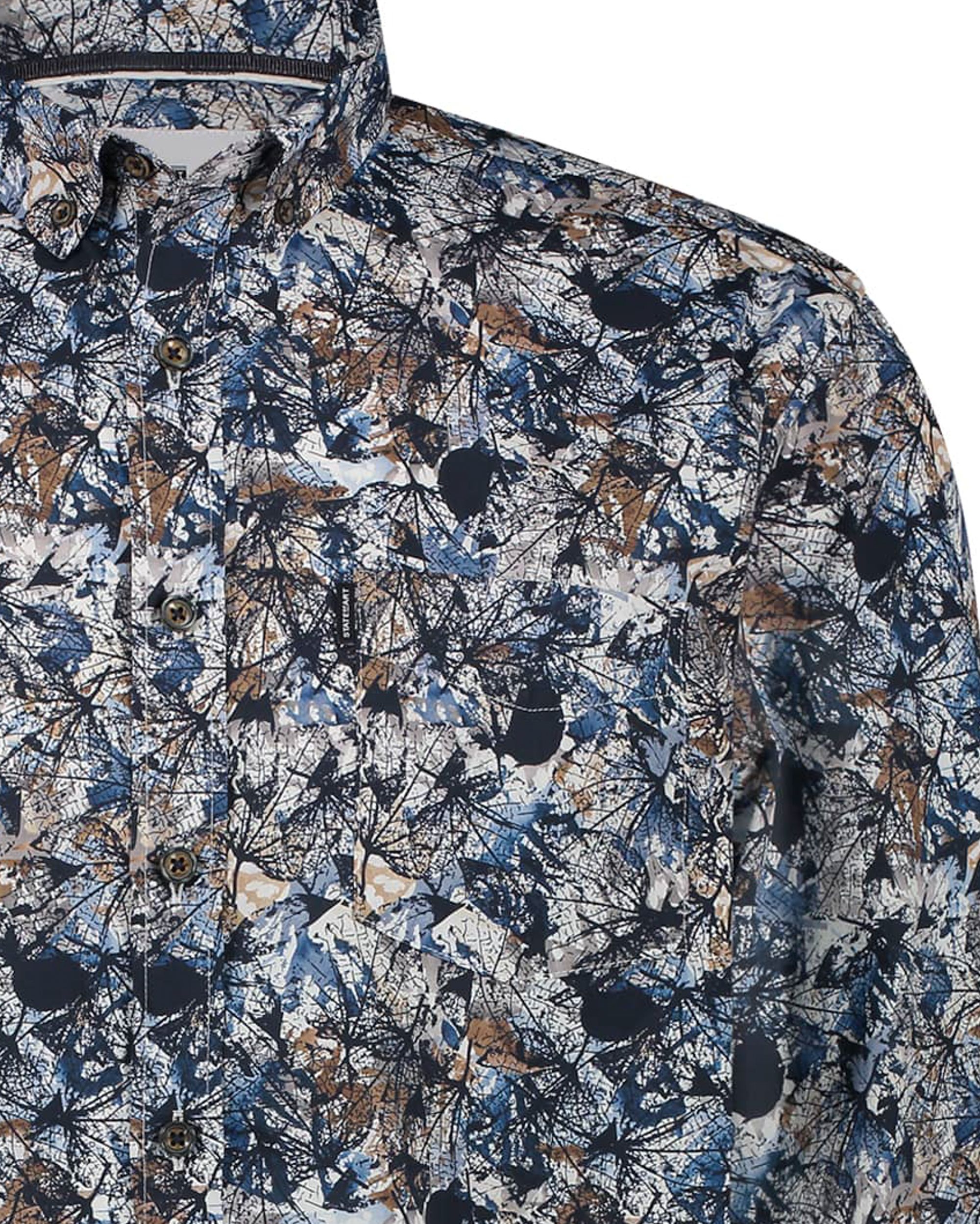 State of Art Casual Overhemd LM Wit ruit 097167-001-4XL
