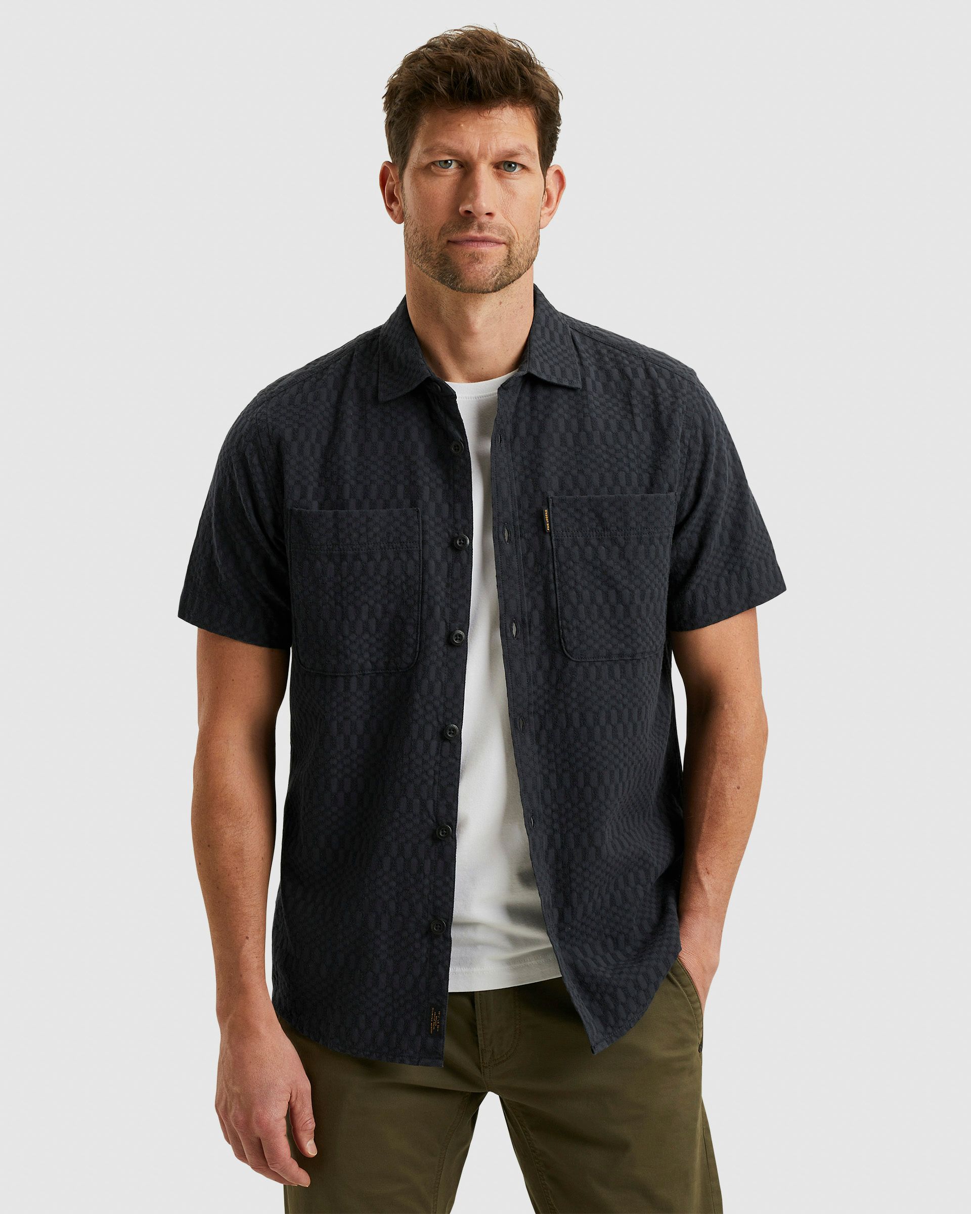 PME Legend Casual Overhemd KM Blauw 101457-001-L