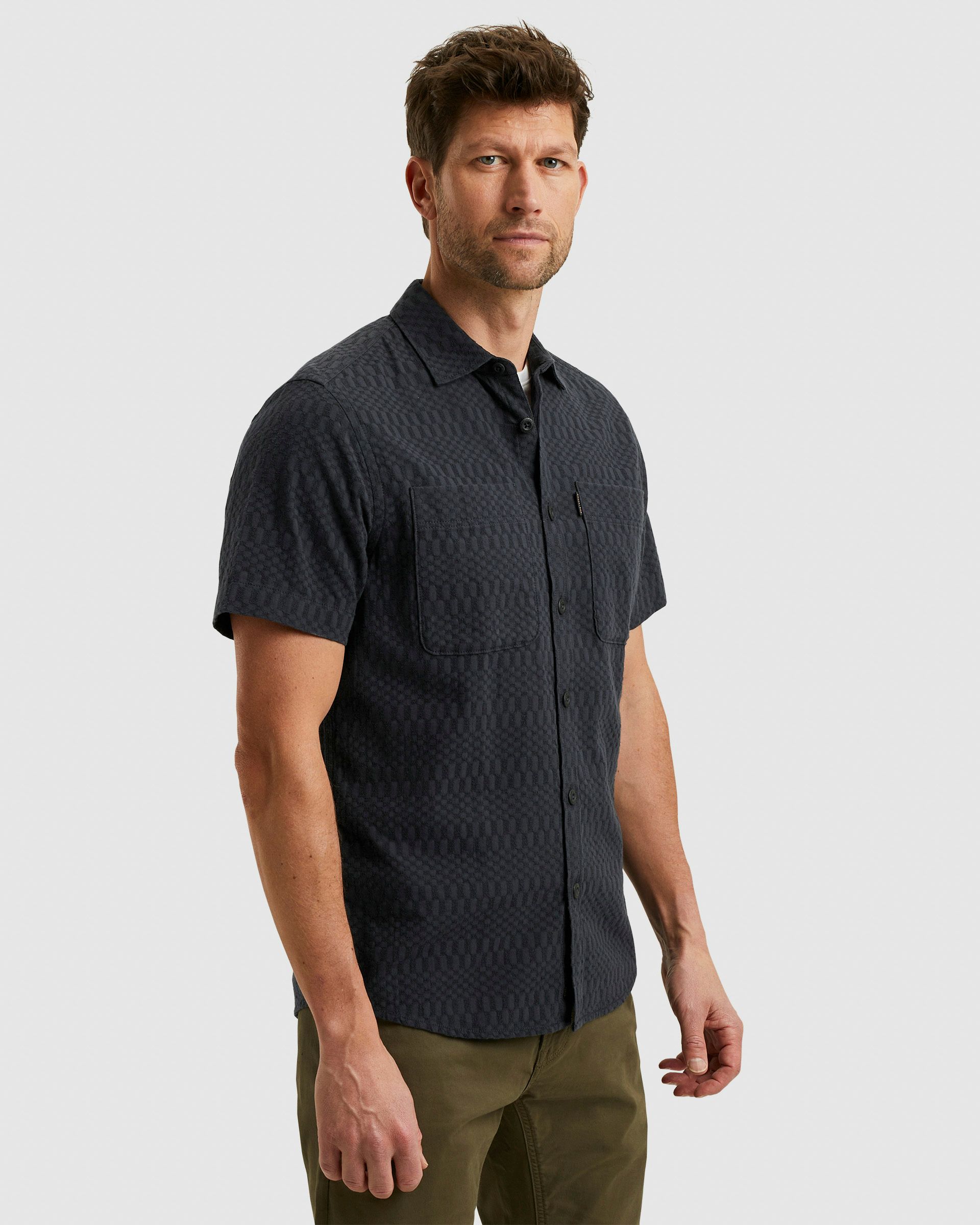 PME Legend Casual Overhemd KM Blauw 101457-001-L