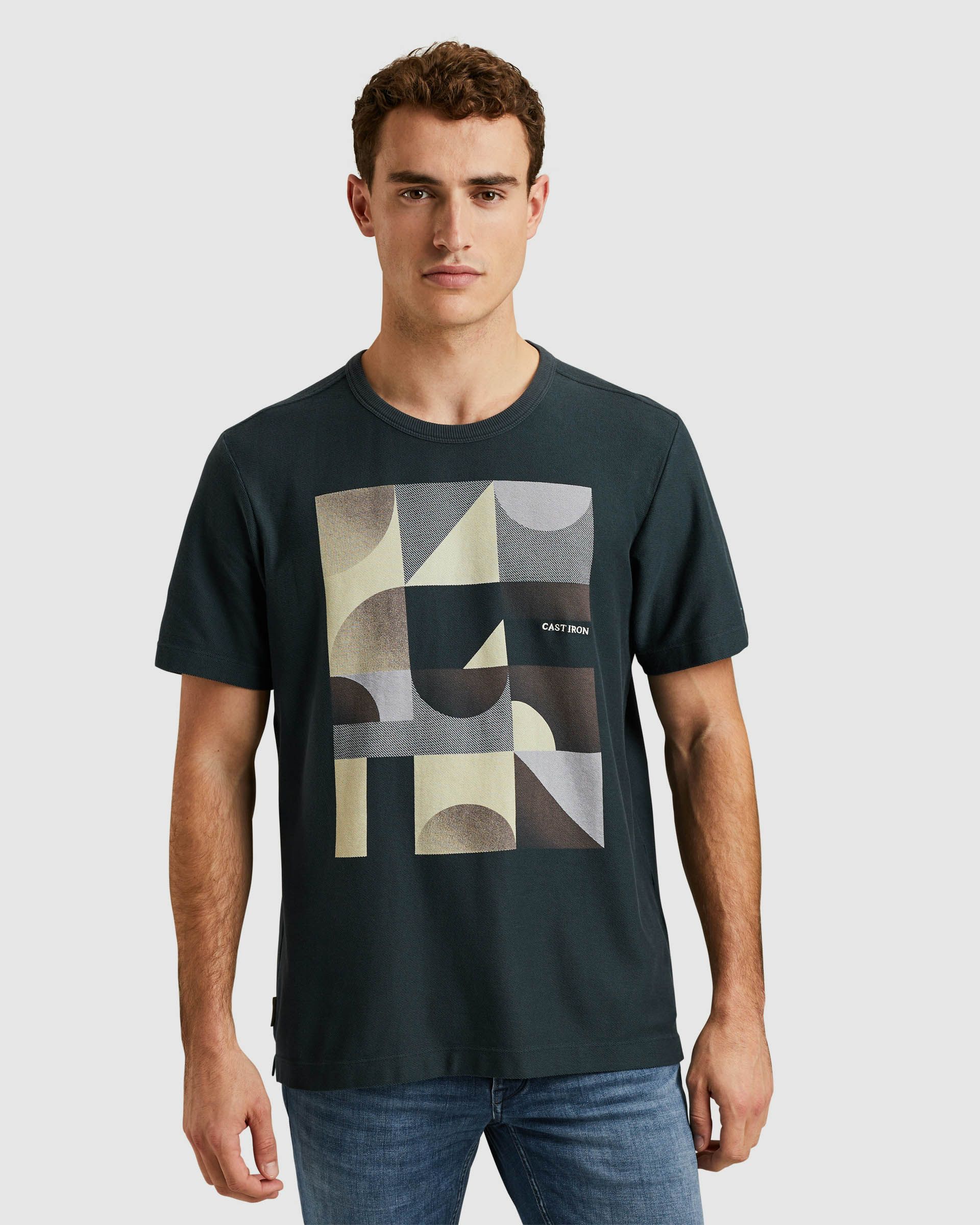 Cast Iron T-shirt KM Blauw 101510-001-L