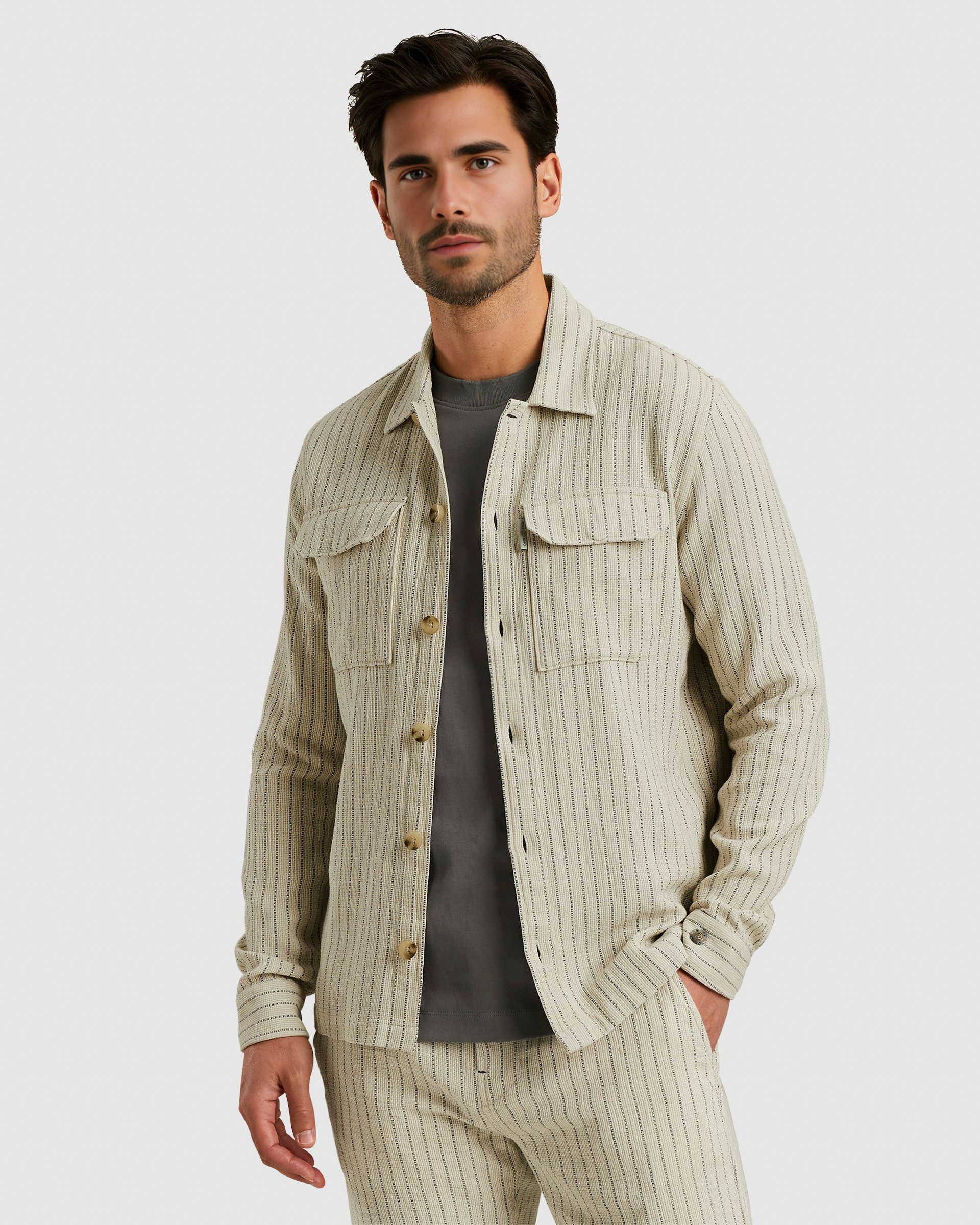 Cast Iron Overshirt Zilver 101543-001-L