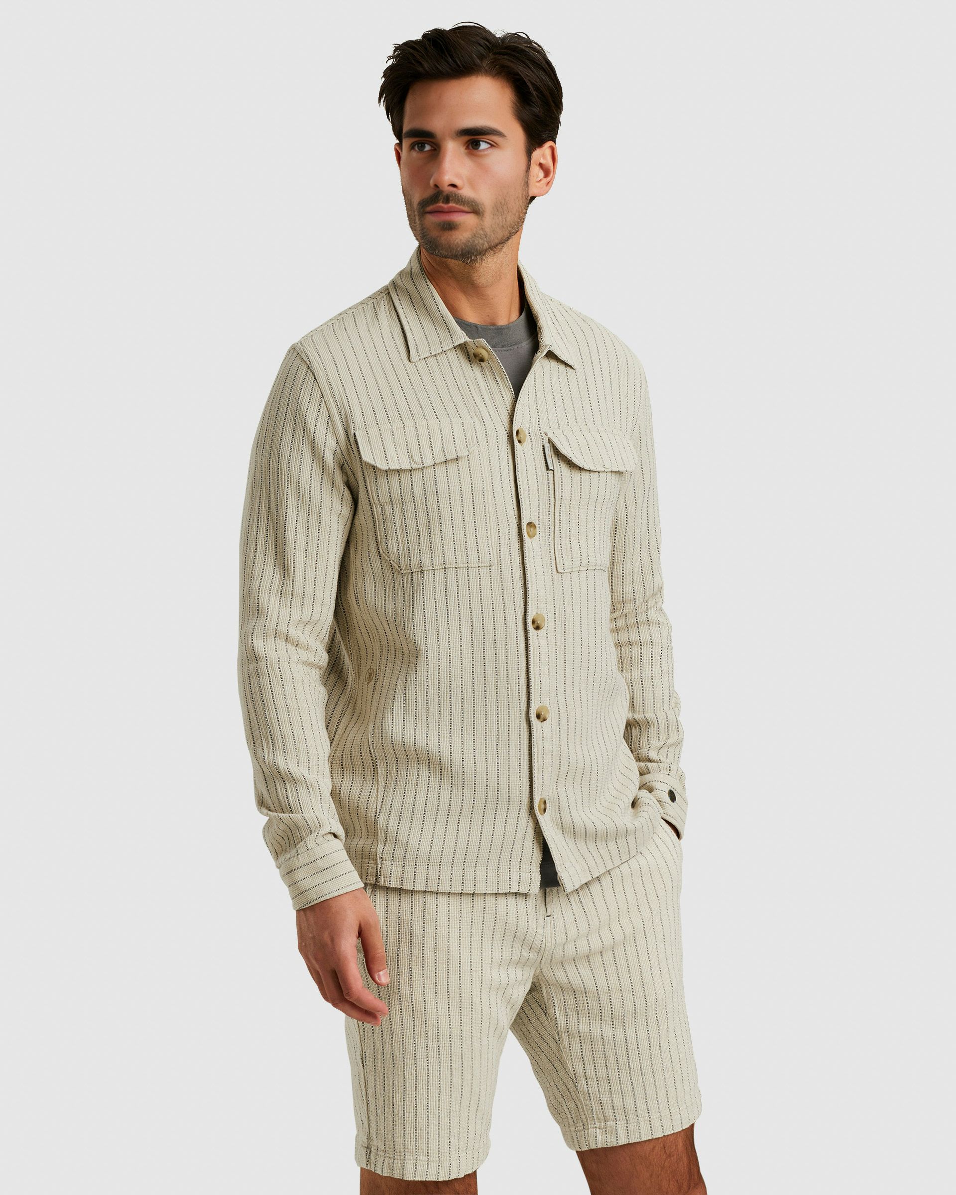Cast Iron Overshirt Zilver 101543-001-L