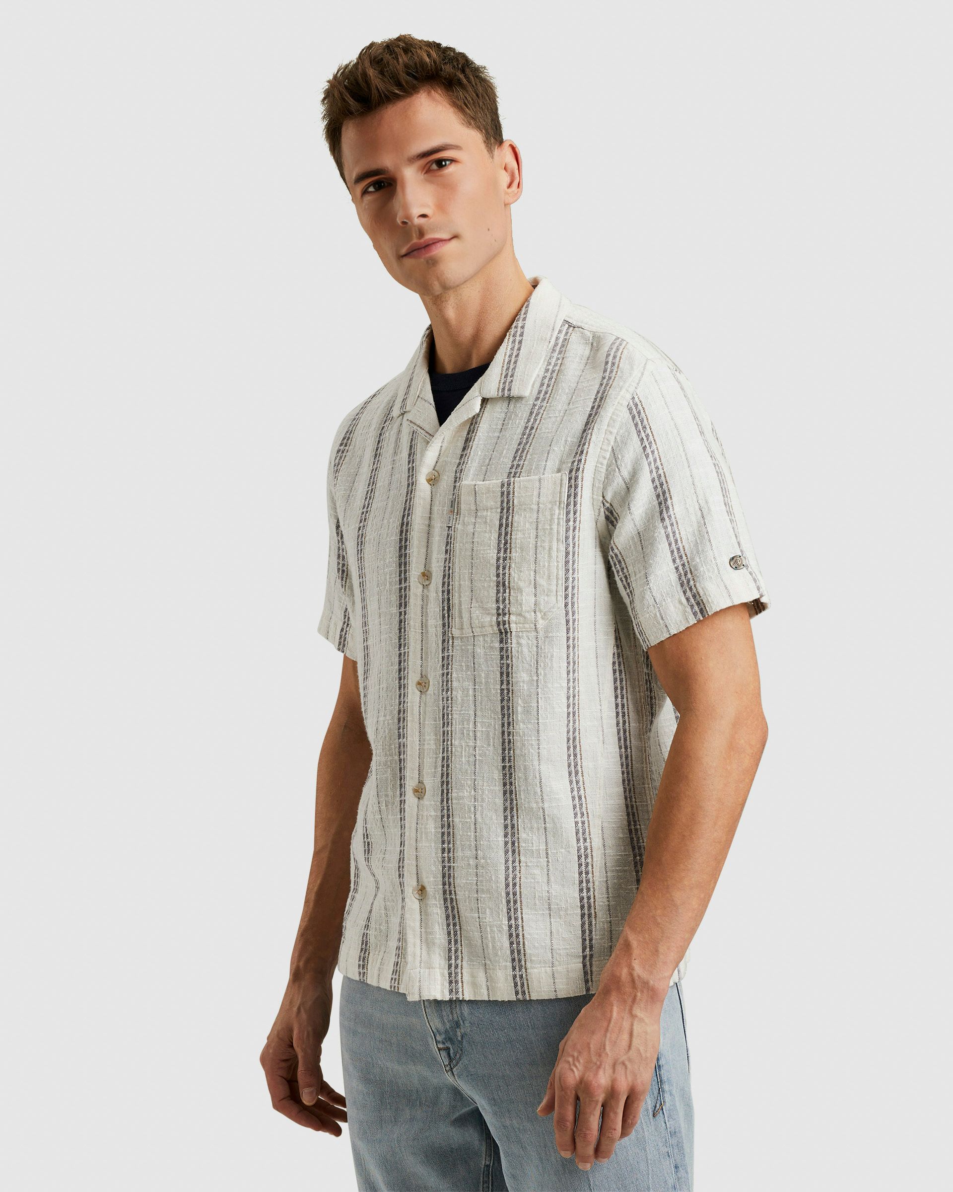 Cast Iron Casual Overhemd KM Wit 101550-001-L