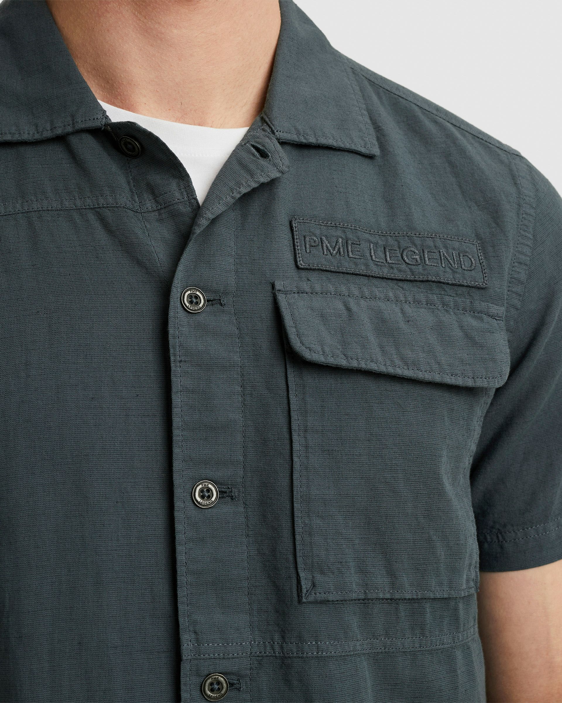 PME Legend Casual Overhemd KM Antraciet 101928-001-L