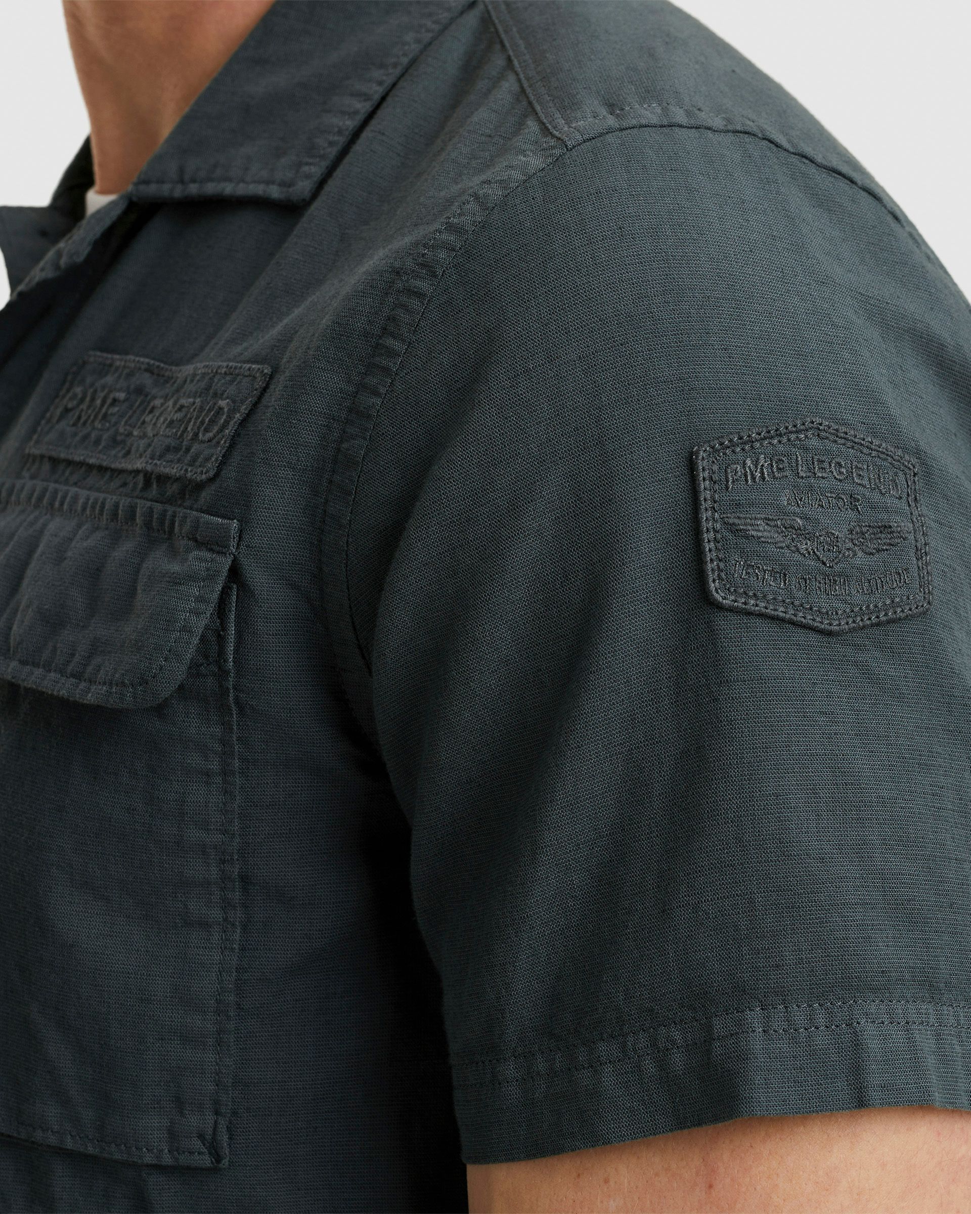 PME Legend Casual Overhemd KM Antraciet 101928-001-L