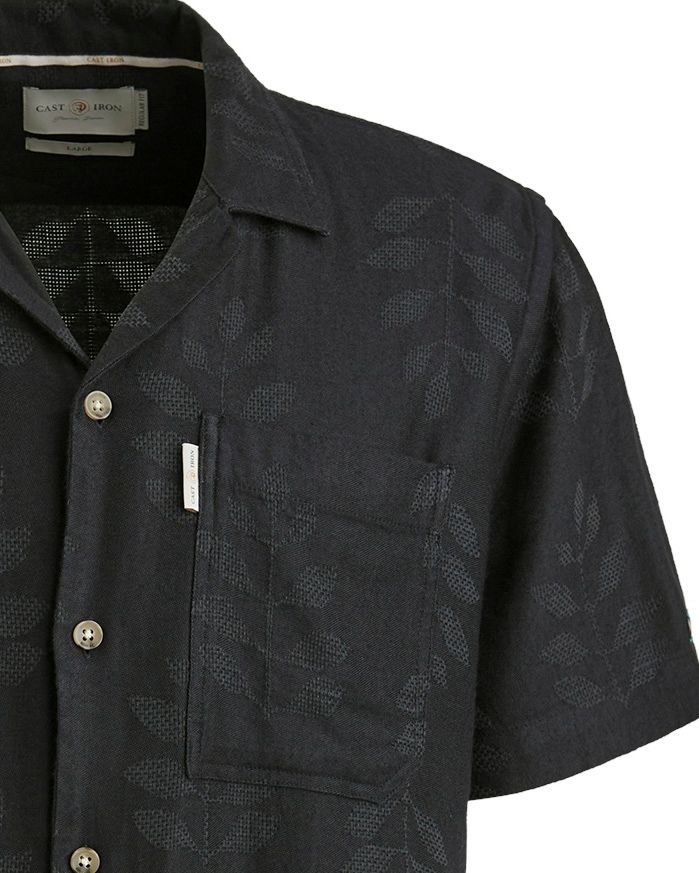 Cast Iron Casual Overhemd KM Blauw 102000-001-L