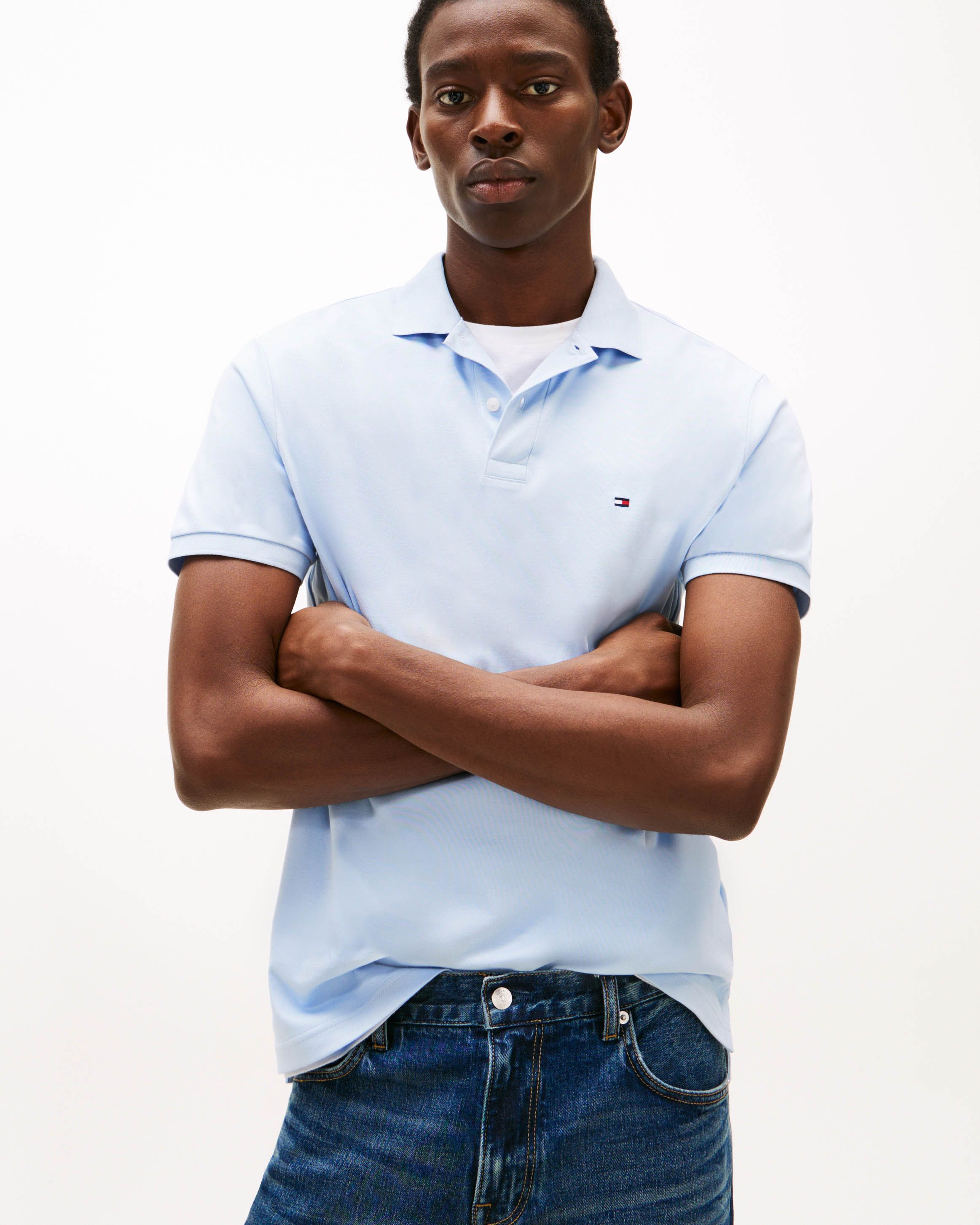 Tommy Hilfiger Menswear Polo SS Licht blauw 102784-001-L