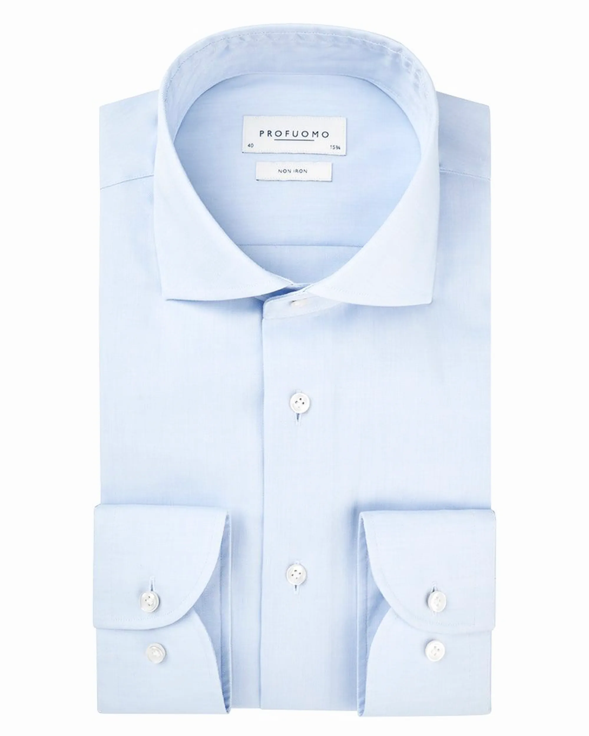 Profuomo Slim fit Overhemd Extra LM Lichtblauw uni 009039-32-37