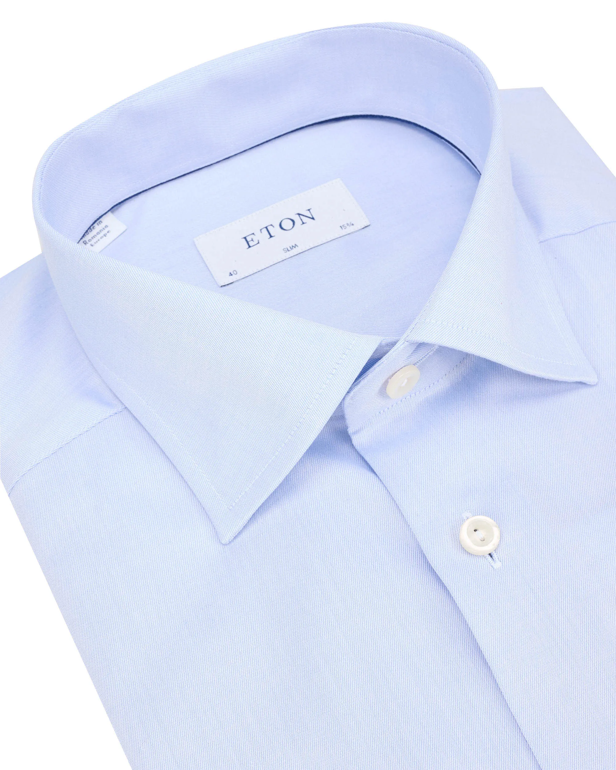 Eton Overhemd LM Lichtblauw uni 015652-001-38