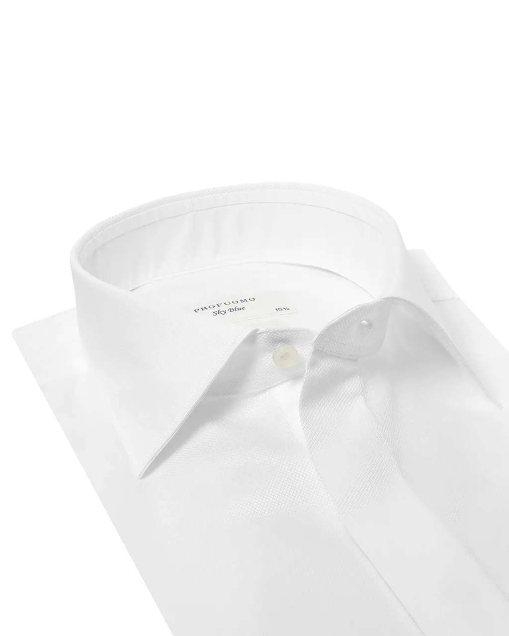 Profuomo Sky Blue Slim fit Smoking Overhemd Wit 017973-01-37