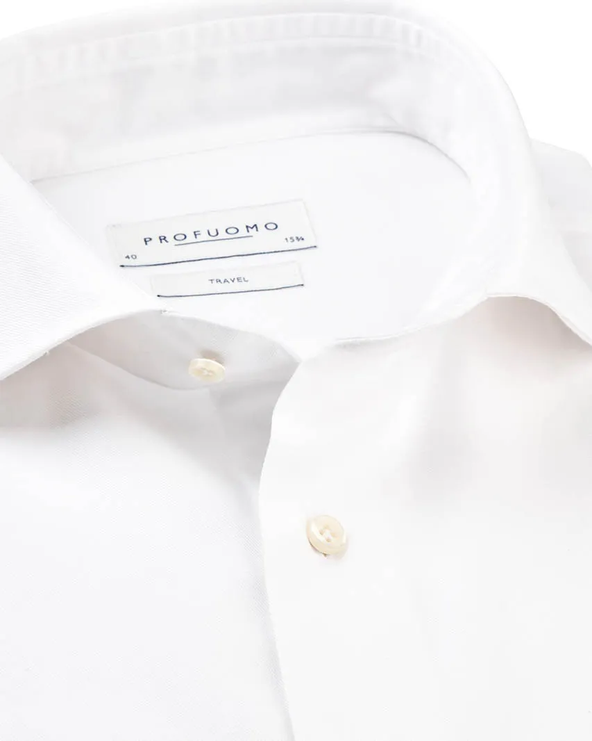 Profuomo Travel Overhemd LM Wit 036062-01-37