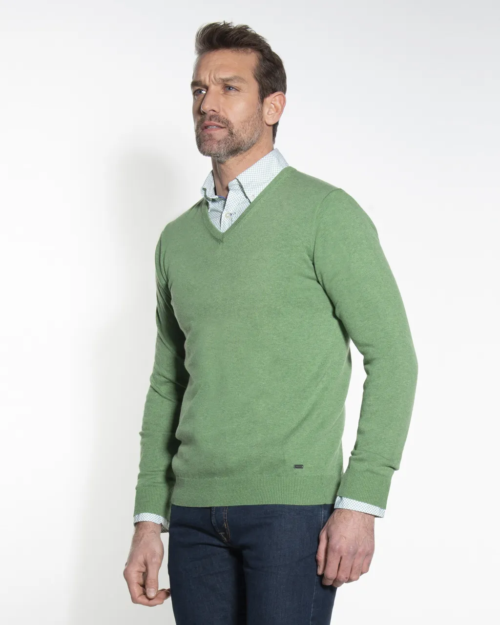 Campbell Trui V-hals Lichtgroen 044530-420