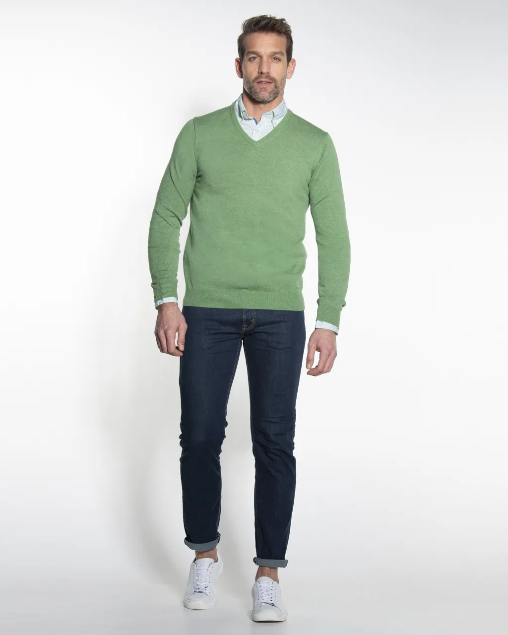 Campbell Trui V-hals Lichtgroen 044530-420