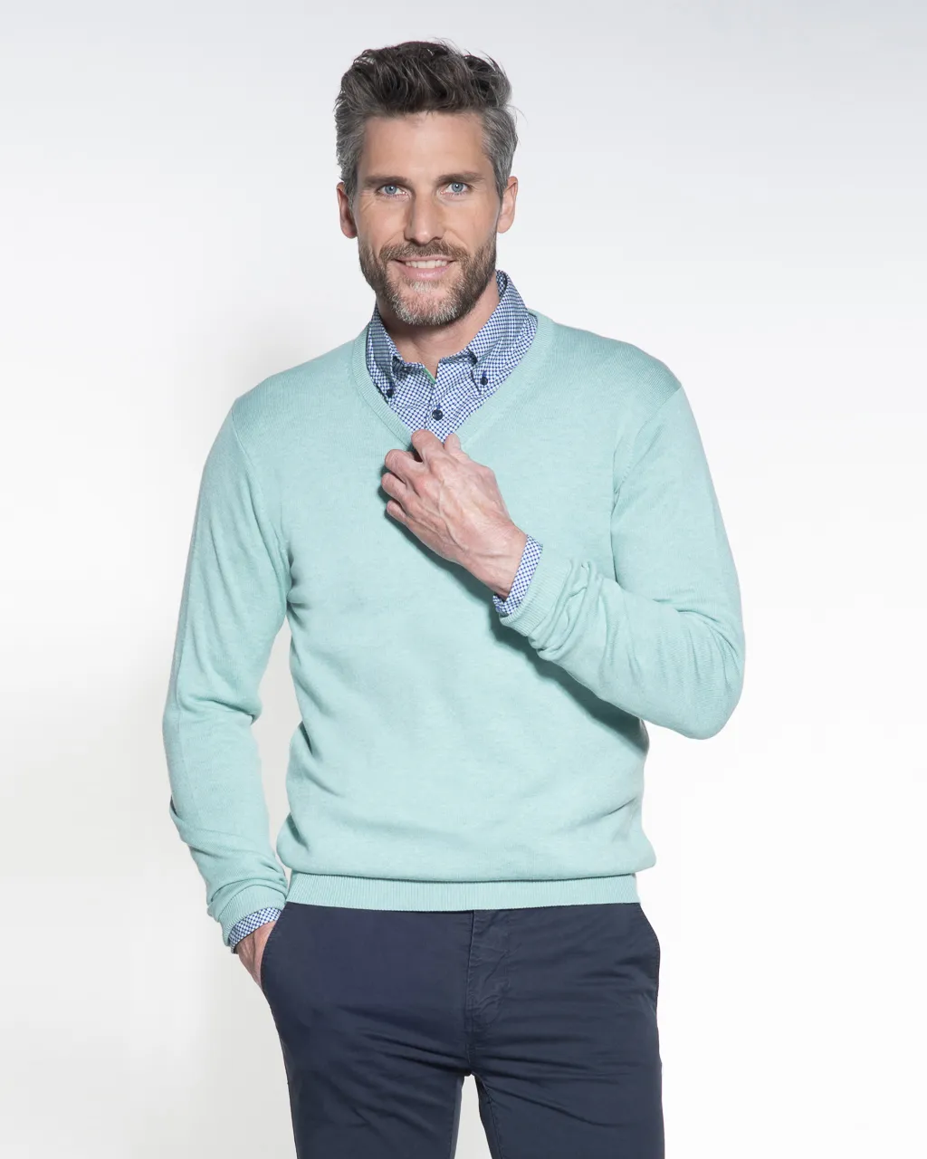 Campbell Trui V-hals Mint uni 044530-411-L