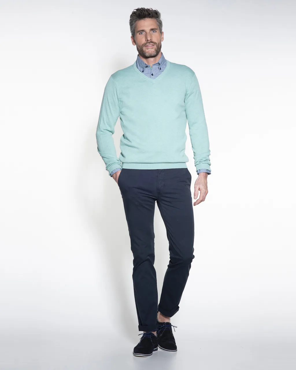 Campbell Trui V-hals Mint uni 044530-411-L