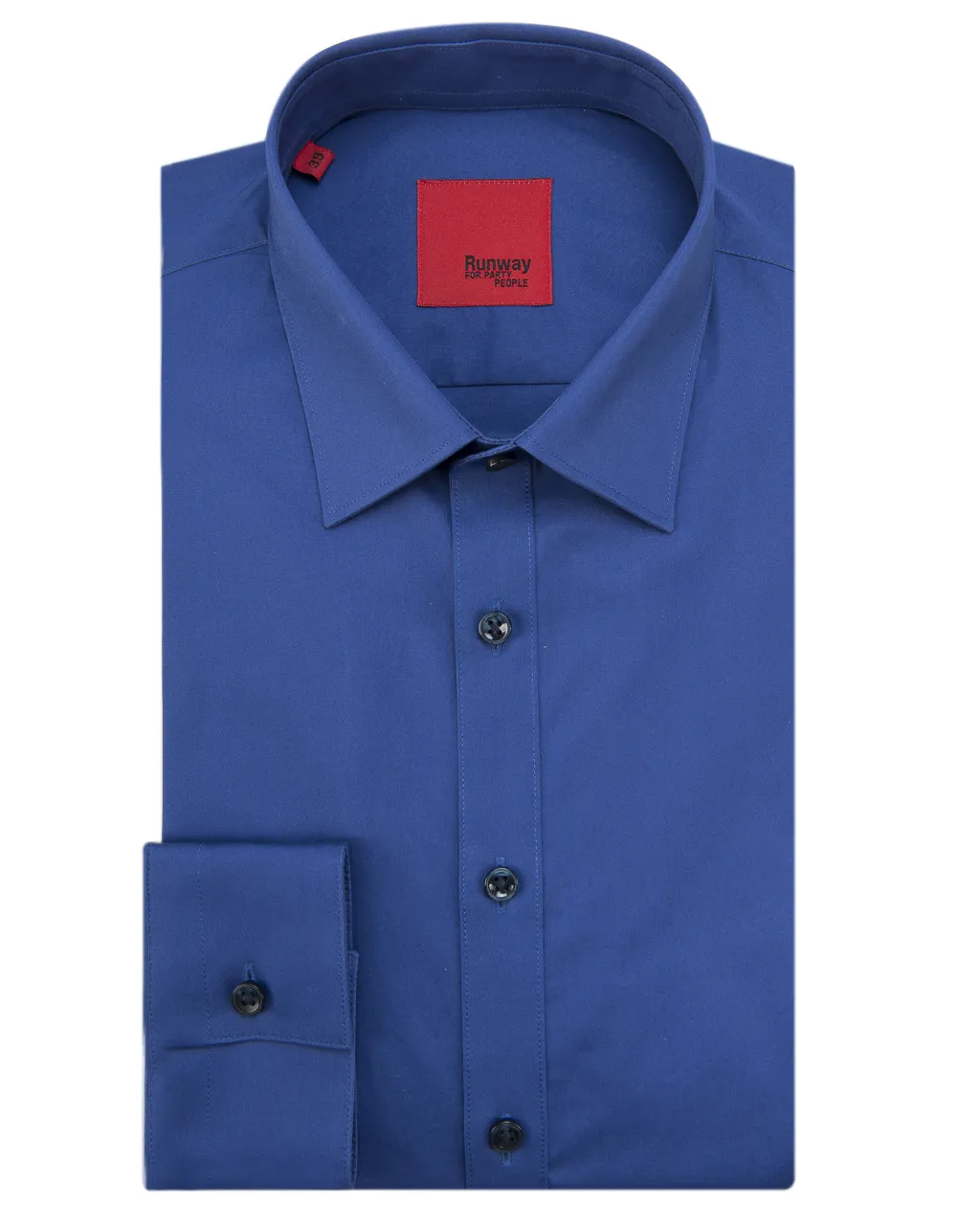 Runway Party Extra slim fit Overhemd LM Blauw uni 045817-001-36