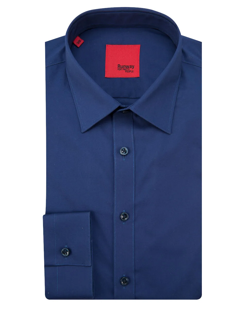 Runway PARTY Overhemd LM Donkerblauw uni 045818-001-39
