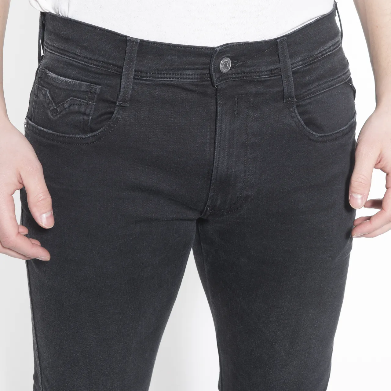 Replay Anbass Hyperflex Jeans Zwart 058820-001-28/32