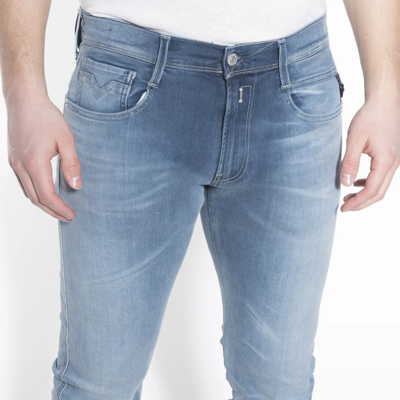 Replay Anbass Hyperflex Bio Jeans Blauw 058822-001-32/32