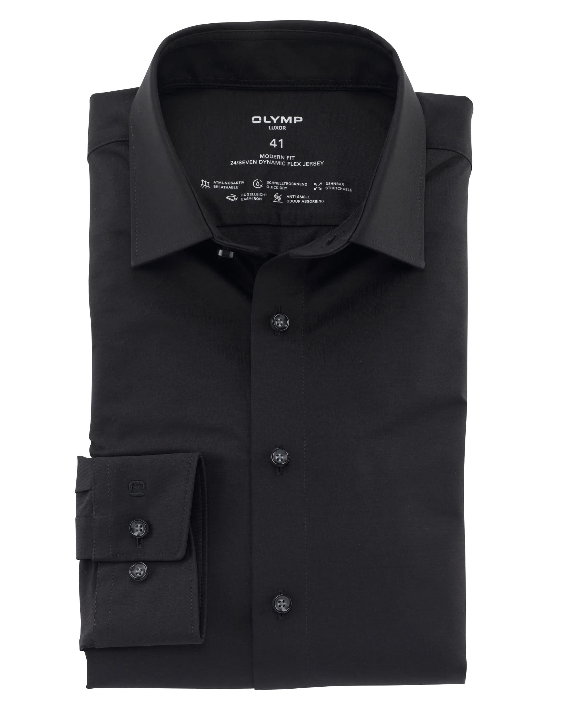 OLYMP Luxor 24/7 Modern fit Overhemd LM Zwart 060413-001-37