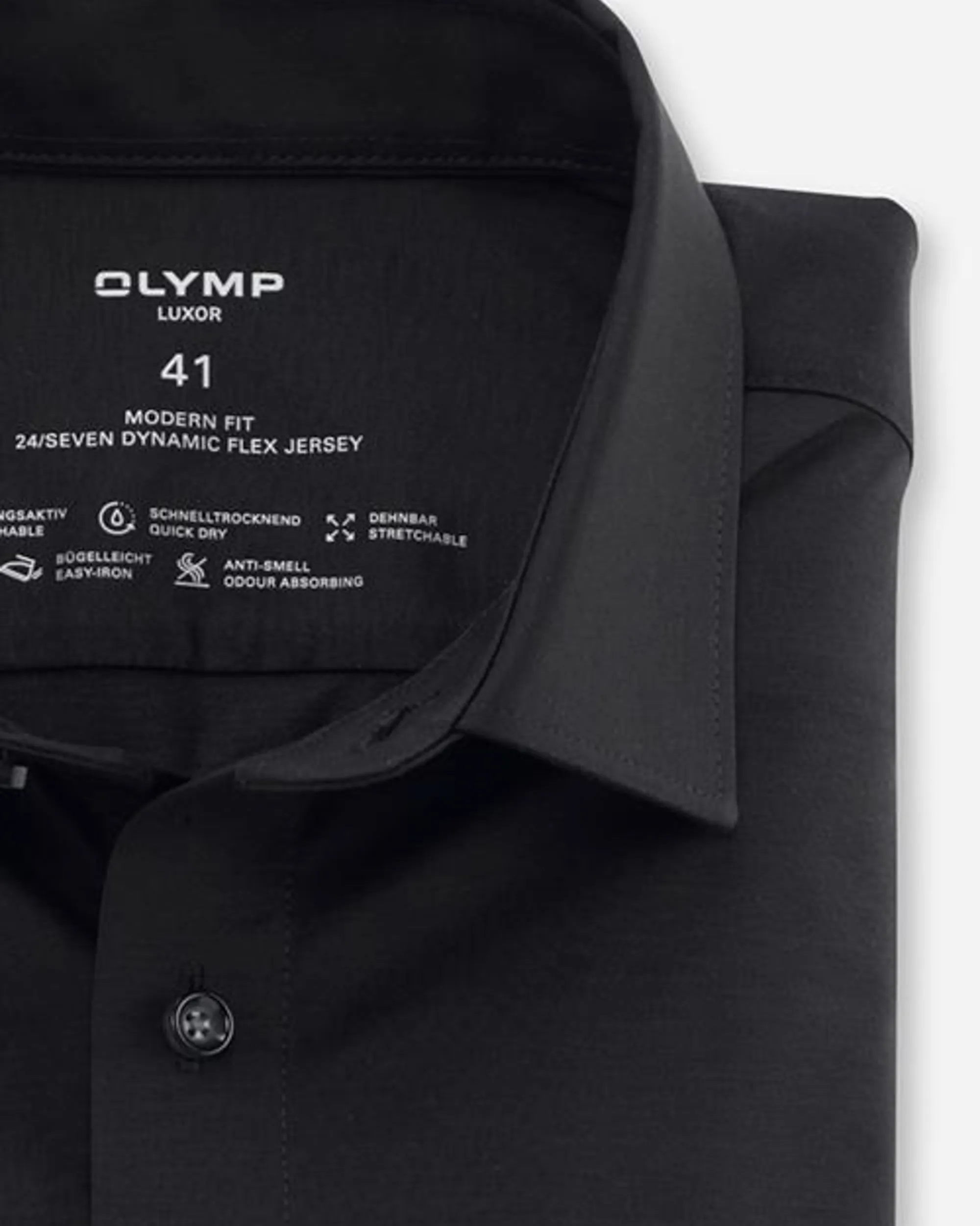 OLYMP Luxor 24/7 Modern fit Overhemd LM Zwart 060413-001-37