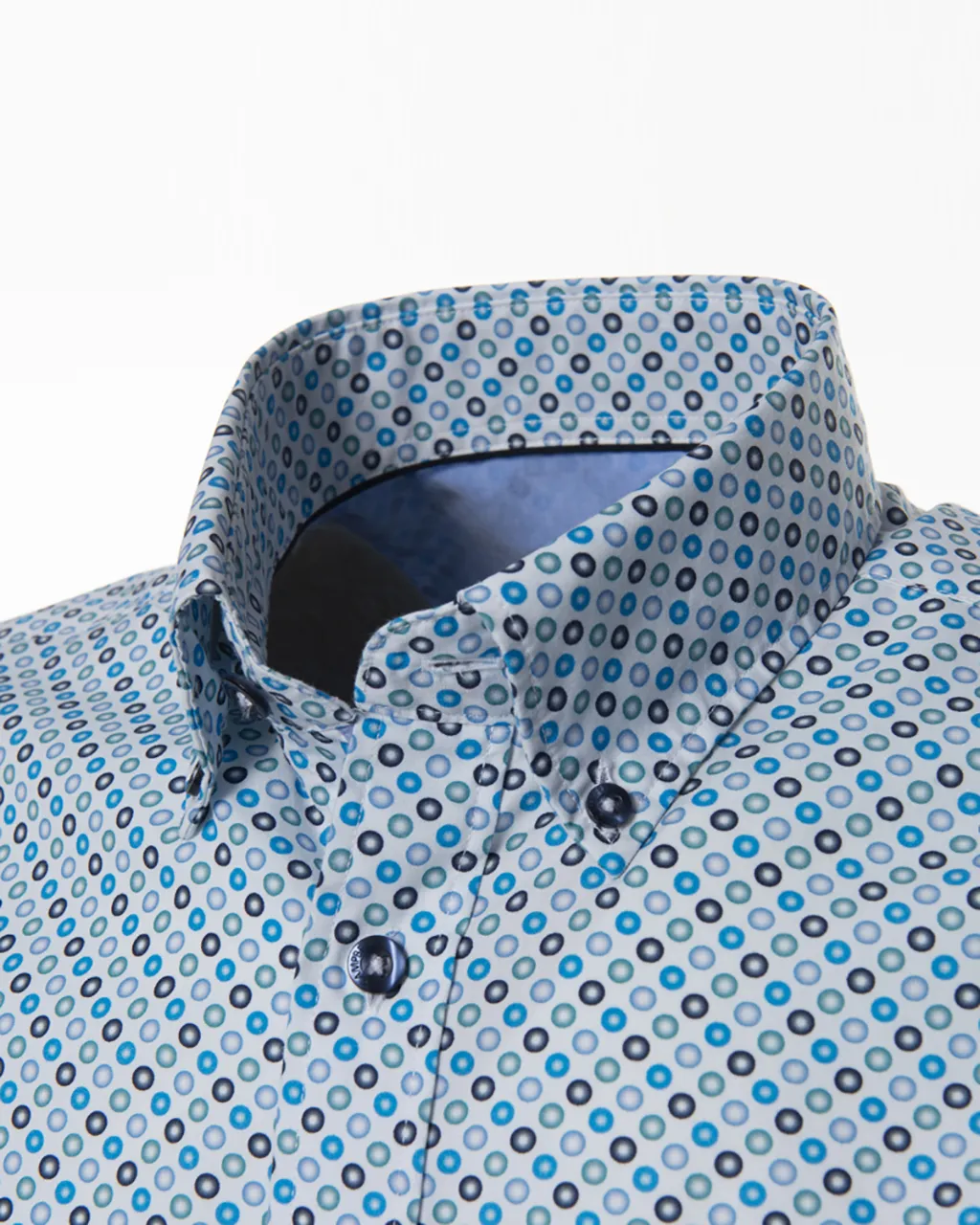 Campbell Casual Overhemd KM Aqua print 064463-001-L