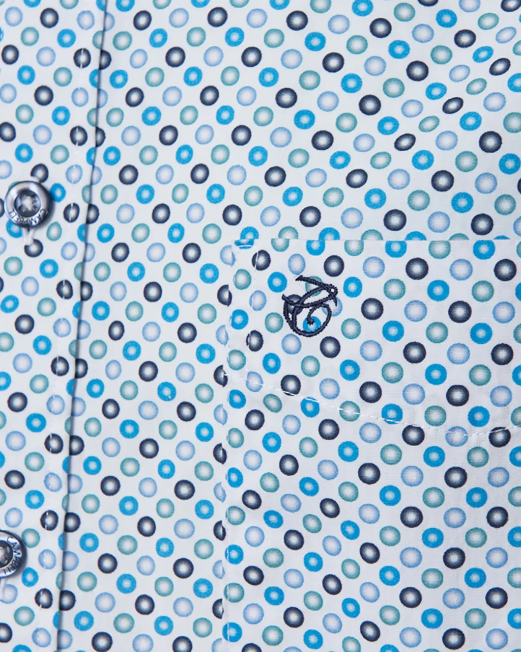 Campbell Casual Overhemd KM Aqua print 064463-001-L