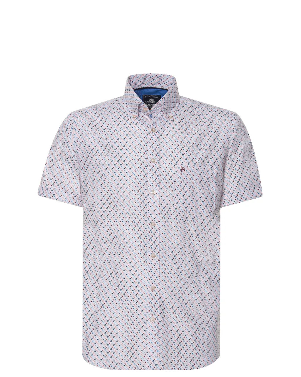Campbell Casual Overhemd KM Donkergeel print 064466-002-L