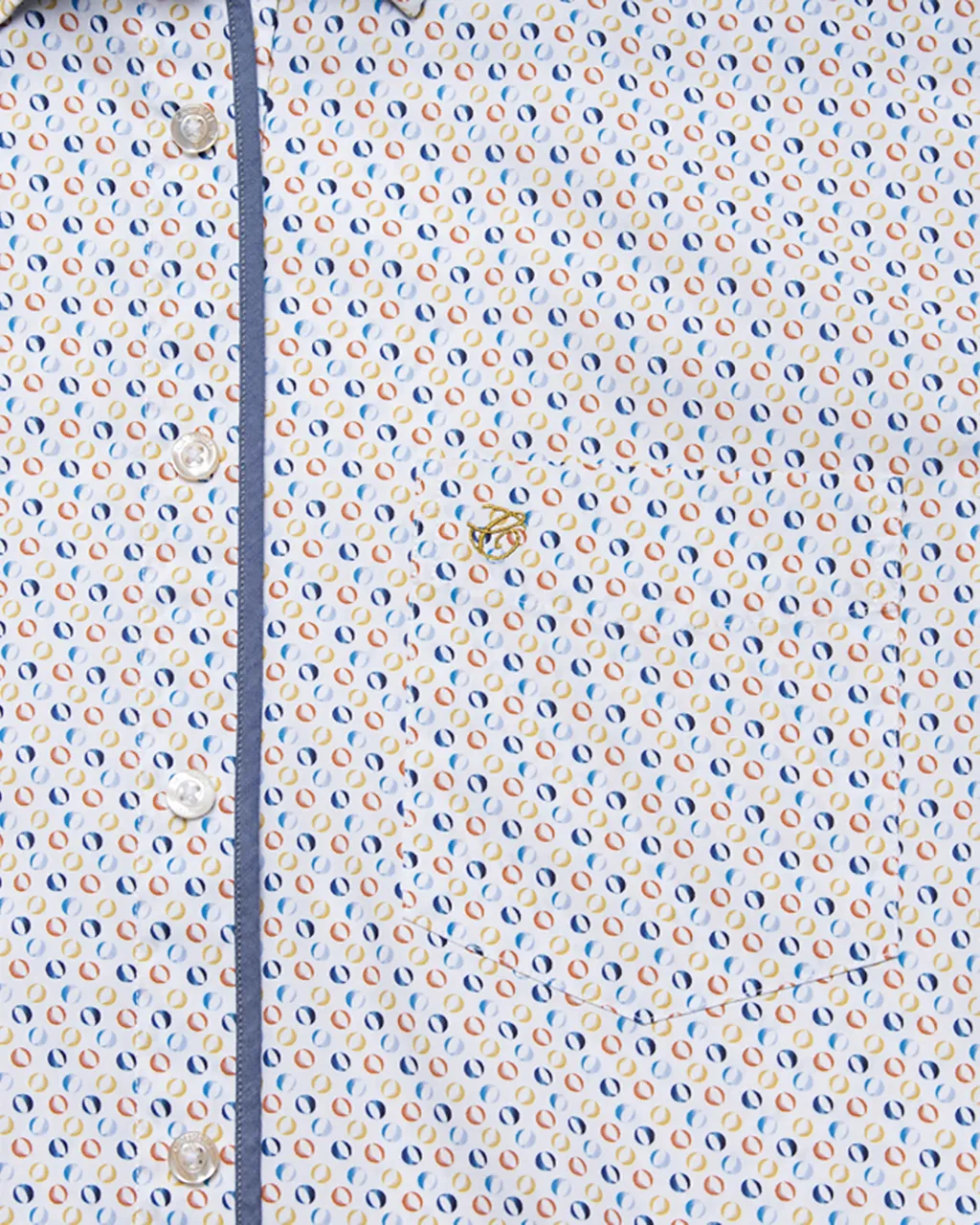 Campbell Casual Overhemd KM Donkergeel print 064466-002-L